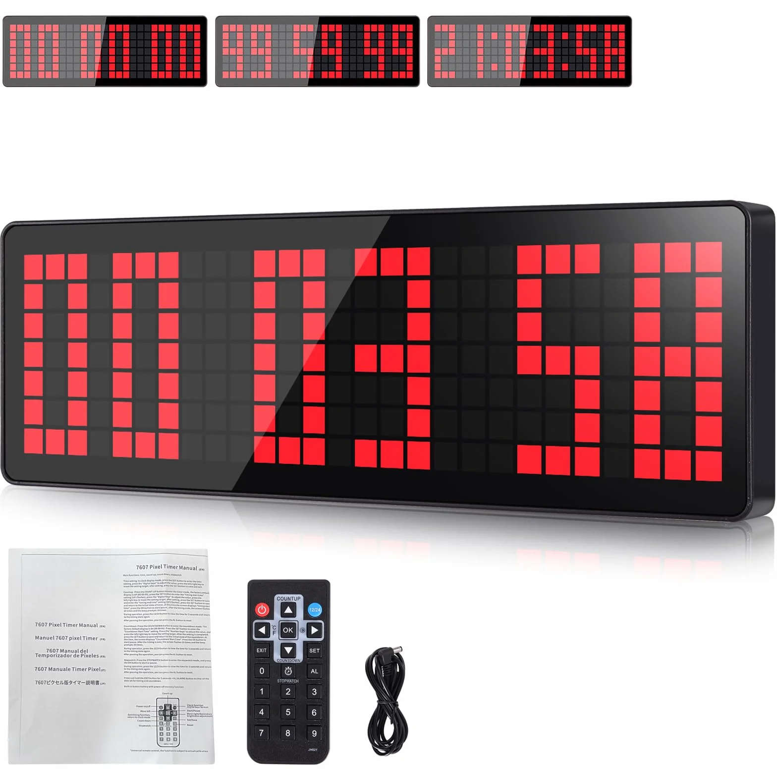 Temporizador de Gimnasio LED 13.2" Grande Reloj de Pared Digital con Cuenta Atrás/Cronómetro y Control Remoto