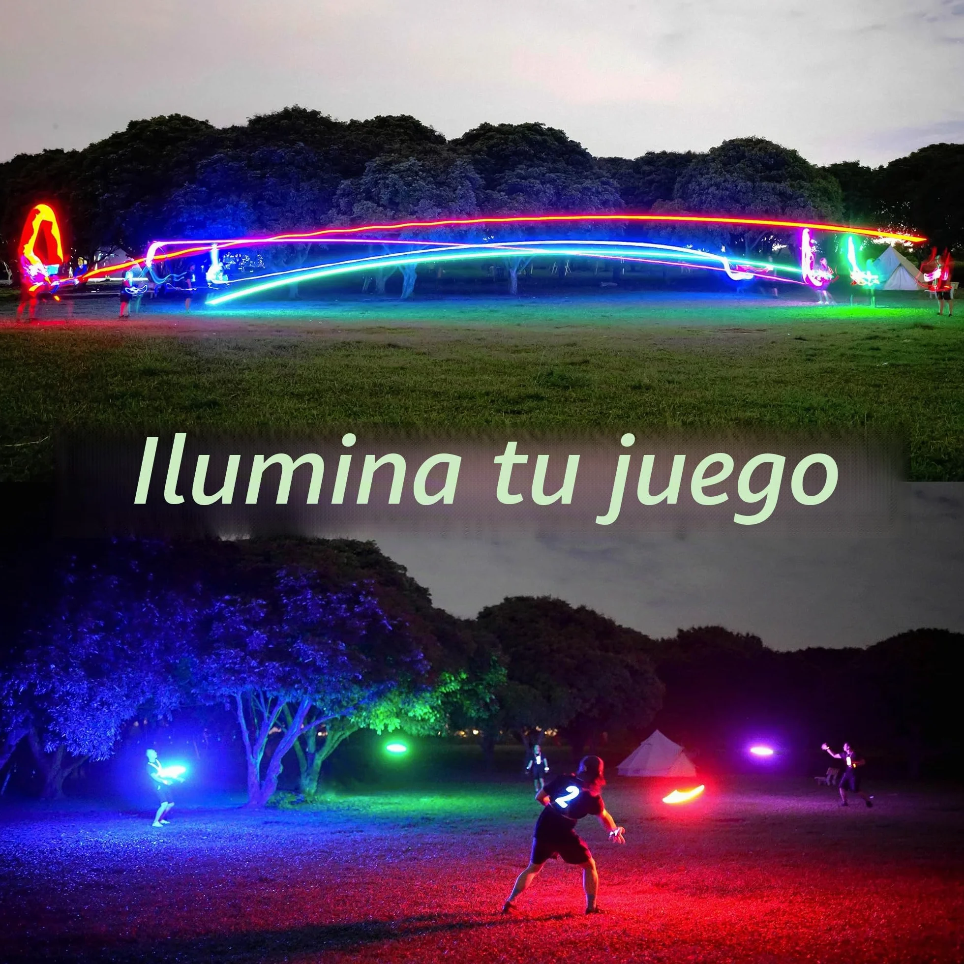 TOSY Flying Disc RGB LED 16 Colores Brillante Modos Inteligentes Recargable Frisbee 175g
