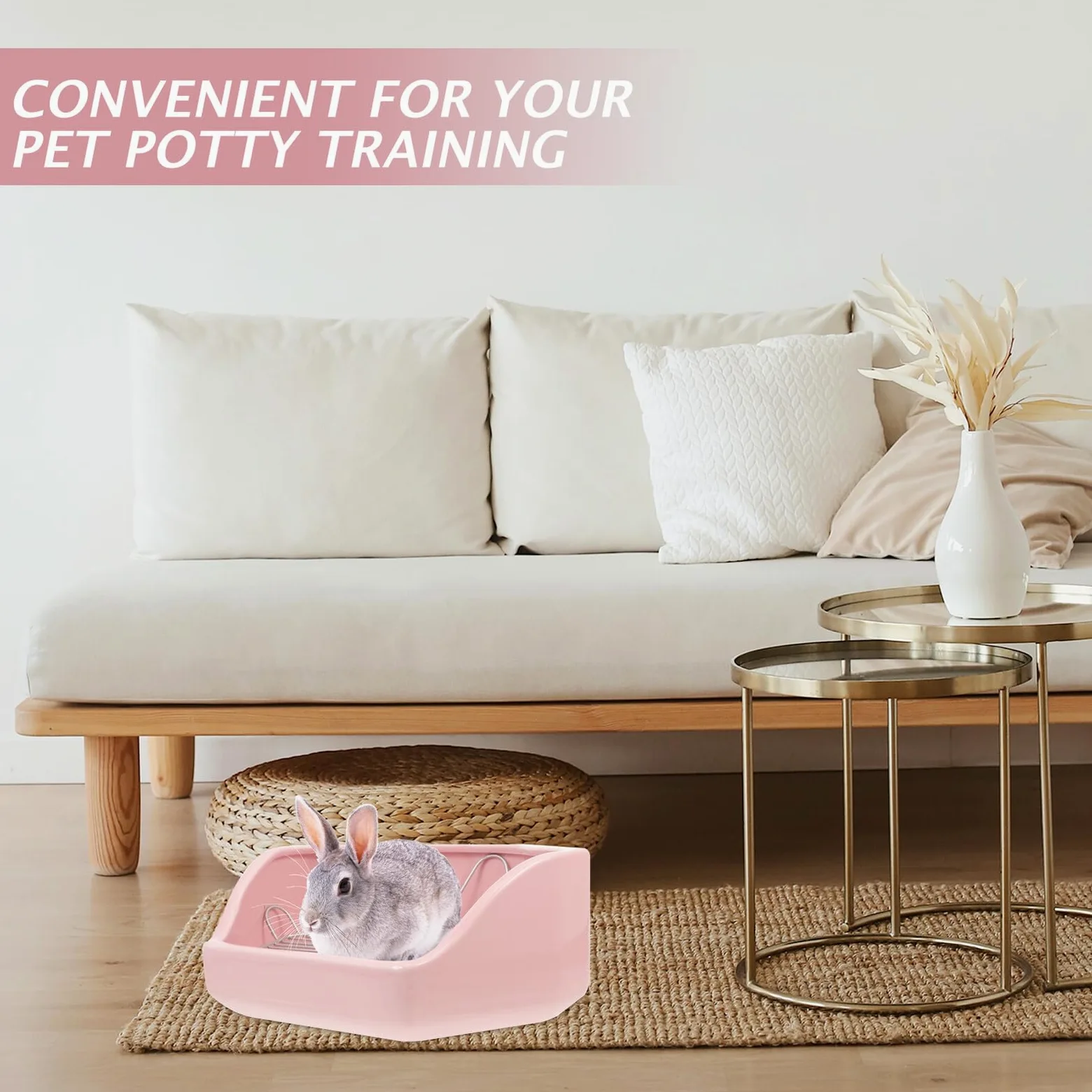 Gadpiparty Inodoro Pentagonal de Cerámica Antivuelco para Hámster y Conejos, Fácil de Limpiar, para Caja de Arena de Mascotas