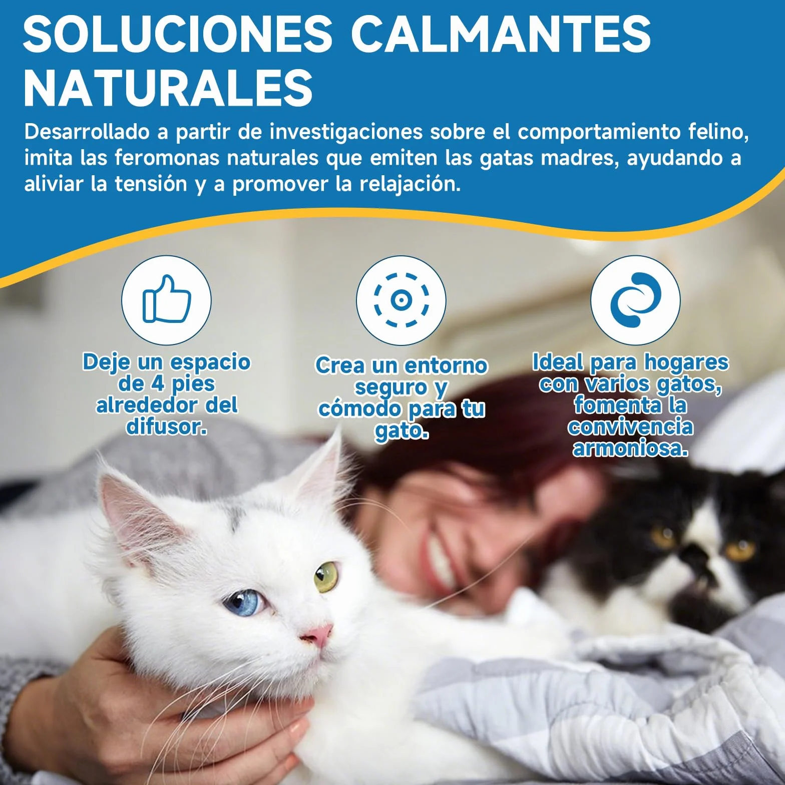 VICSOM 6 Recambios Calmante Feromonas para Gatos, Compatible con Difusores Comunes, Kit Difusor Feromonas Gatos 180 Días para Estrés, Relajación y Ansiedad, para Gatos y Gatitos (48 ml por Recarga)