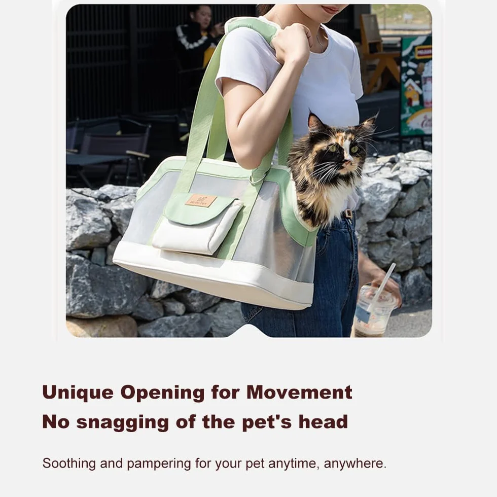Bolsa portátil para gatos, transpirable, resistente al desgaste, bolsa de hombro portátil para perros pequeños y gatos, tela Oxford, antiarañazos, resistente a la suciedad, diseño de gran capacidad