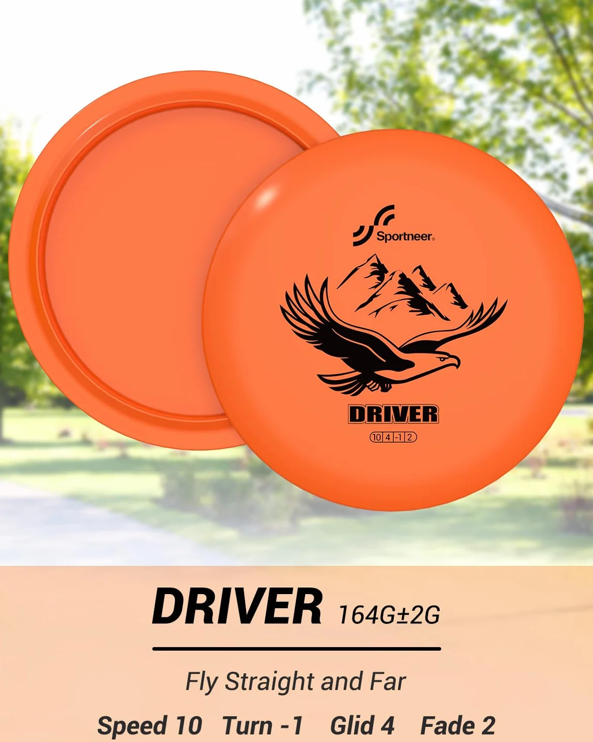 Sportneer Juego de discos de golf 3 piezas con putter, rango medio, driver, mini marcador y bolsa portátil