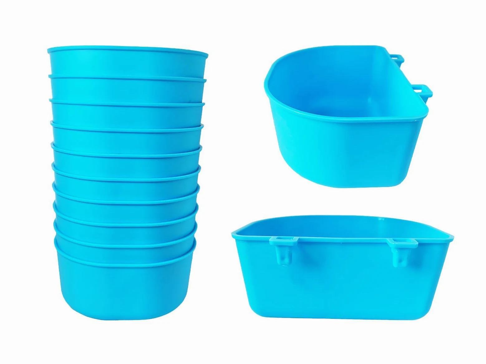 10 cuencos de 25 onzas líquidas para mascotas, tazas de agua, comederos colgantes, bebederos de alimentos, recipientes de golosinas, contenedor de gránulos, dispensador de grano para pollo,