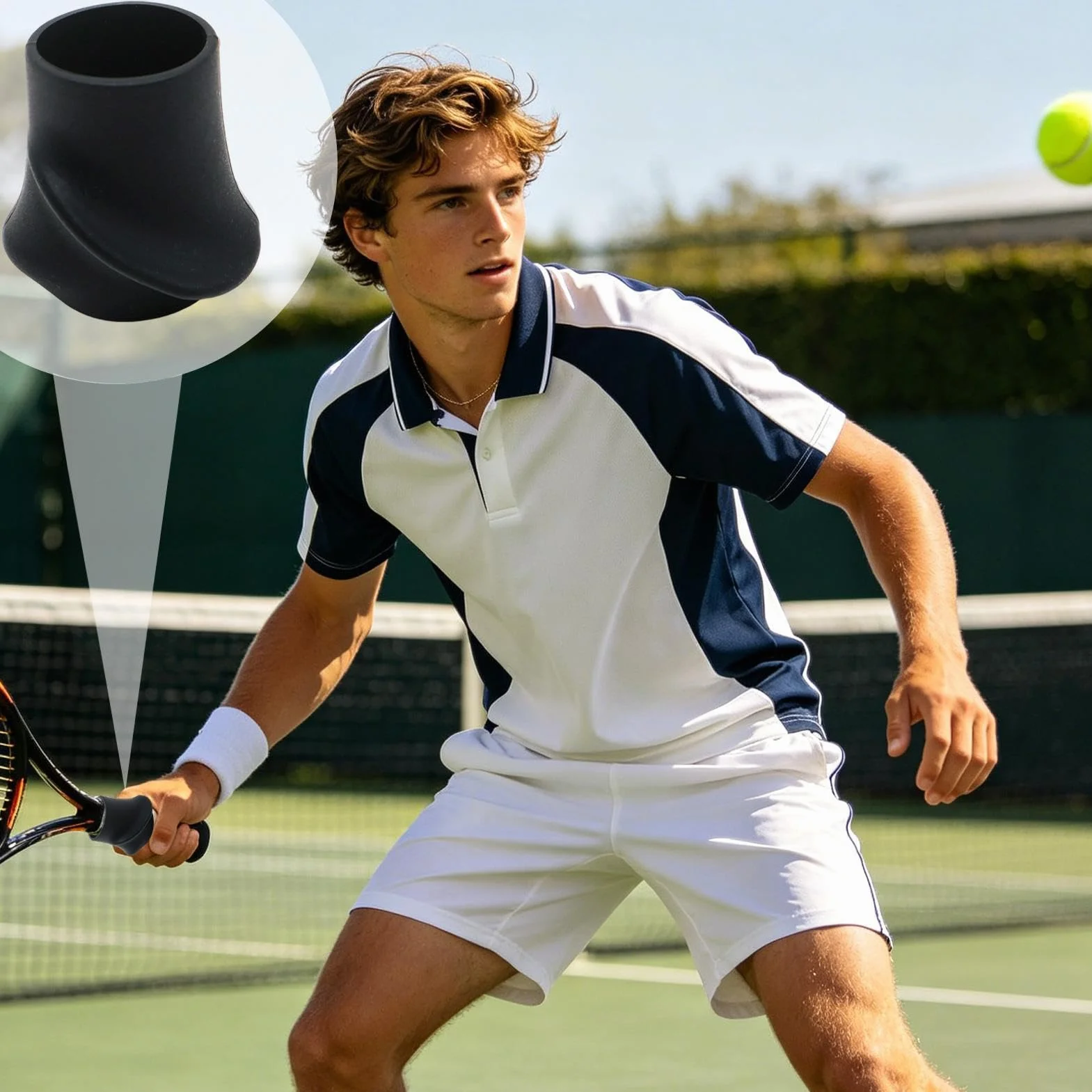 Corrector de agarre de tenis, herramienta de ayuda para posicionamiento de mano y mejora de control