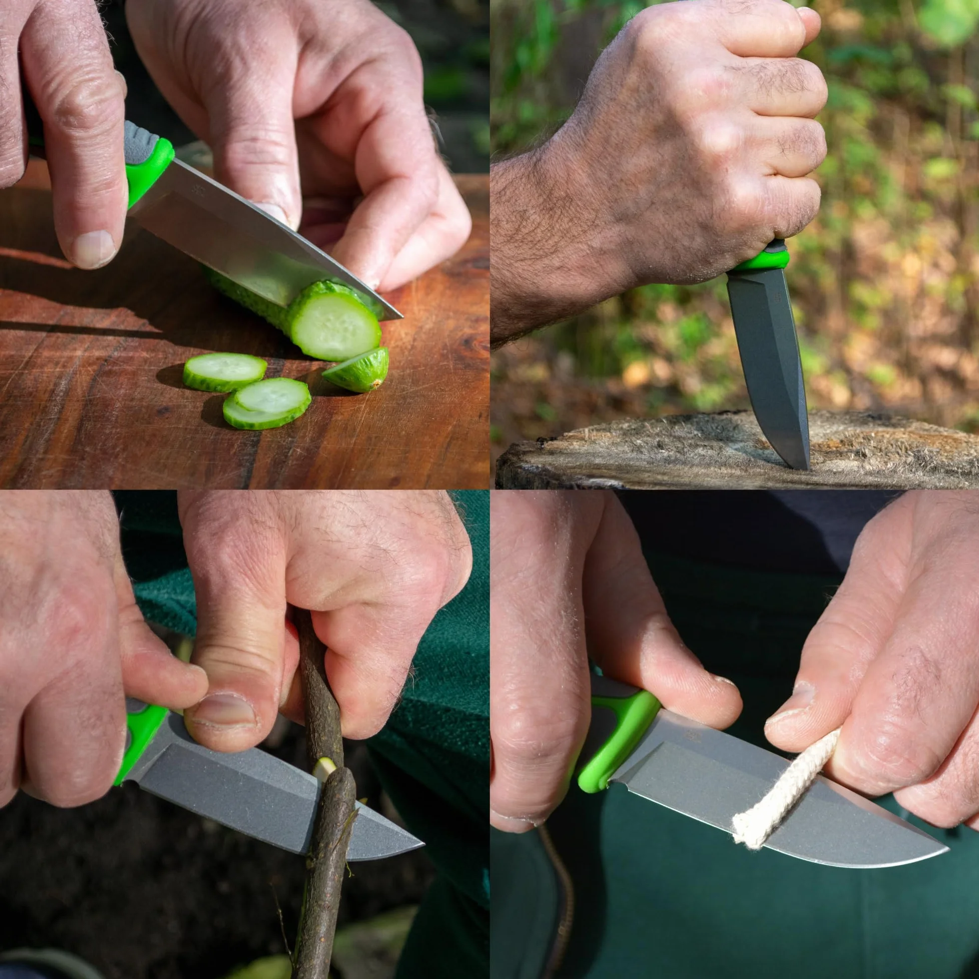 Ganzo G807-GY Cuchillo de hoja fija 9CR14 Acero inoxidable Mango ergonómico Camping Caza Pesca EDC Gris