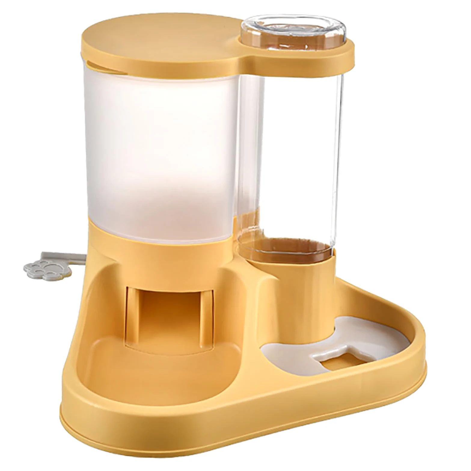 Comedero y Bebedero automático para Perros, dispensador de alimento y Agua para Mascotas de Gran Capacidad, diseño Transparente con Base Antideslizante para Perros, Gatos y