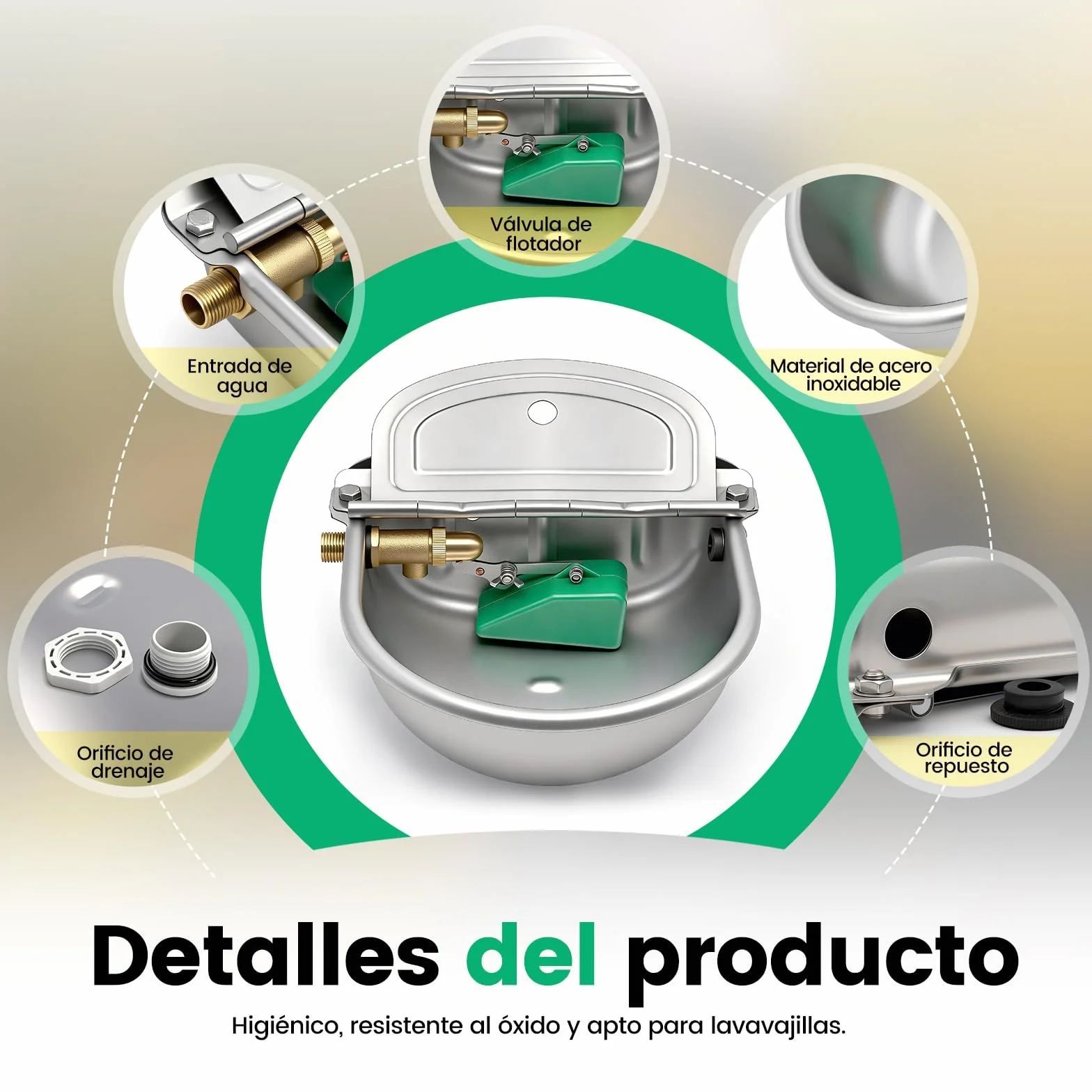 Bebedero Automatico con Valvula Flotador,Acero Inoxidable Bebedero Ganadero,Bebedero Caballos & Vacas Automatico,Bebedero para Ovejas Exterior,Bebedero Automatico para Ganado para Animales