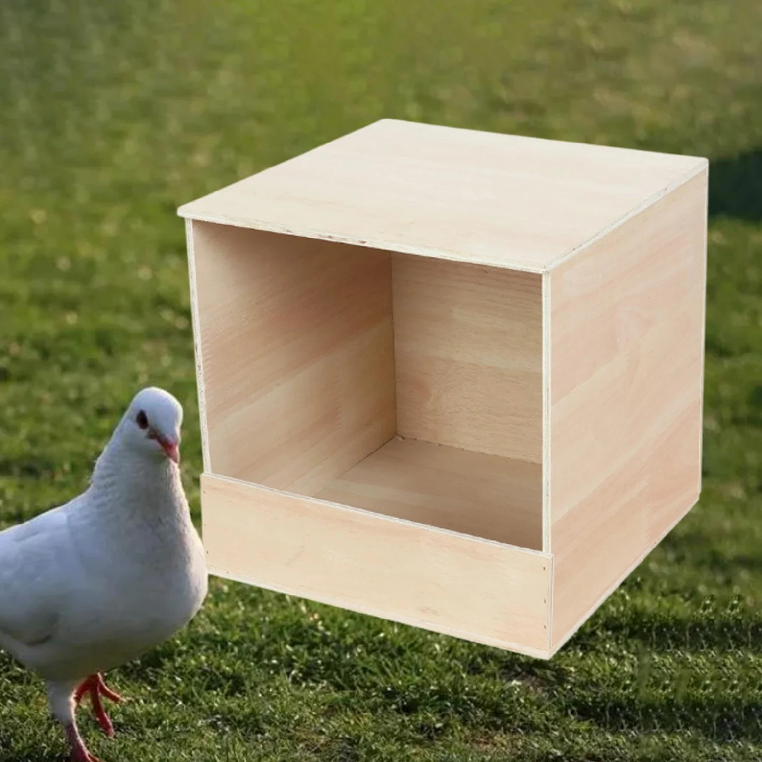 Caja de Anidación para Palomas Refugio de Madera para Reproducción Caja para Cría de Pájaros Recipiente para Comida para Aves Adecuado para Periquitos, Grande