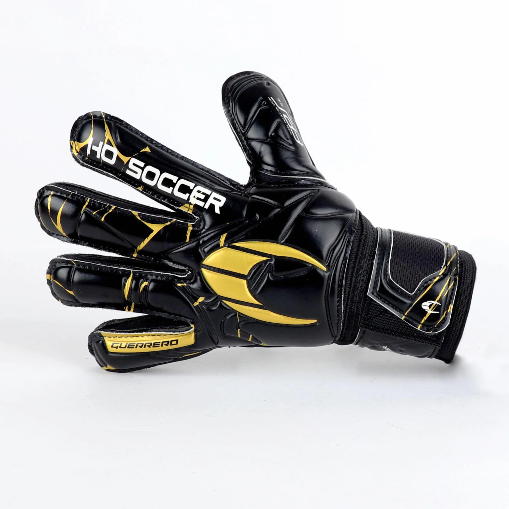 HO Soccer Guerrero Primary Protek Golden Team Guantes Portero con Protecciones Extraíbles Negro/Dorado 8