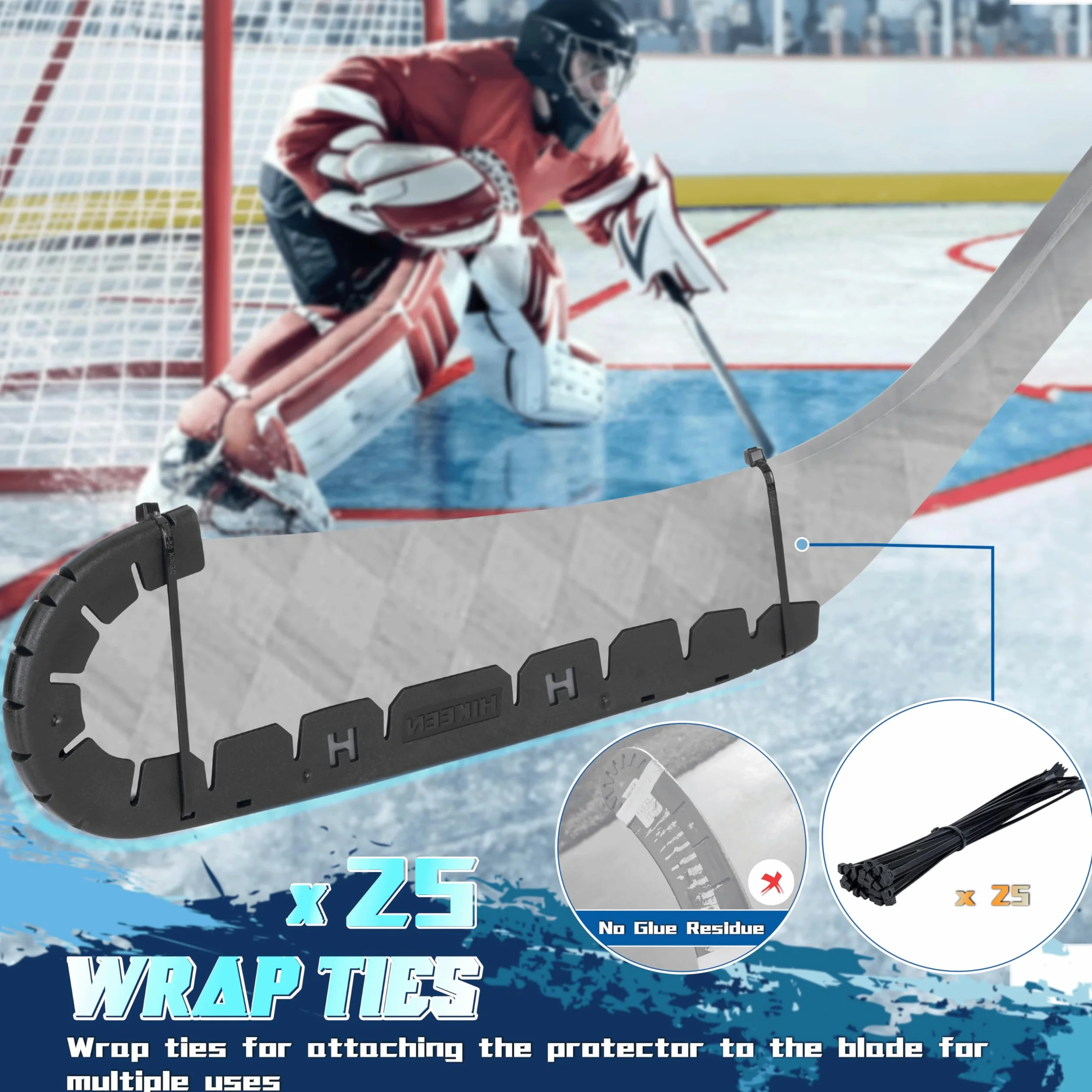 BOOSTEADY Protector de Hoja de Hockey con 25 Vendas de Grippara, Accesorios para Hockey Hielo Funda para Hoja de Hockey Entrenamiento