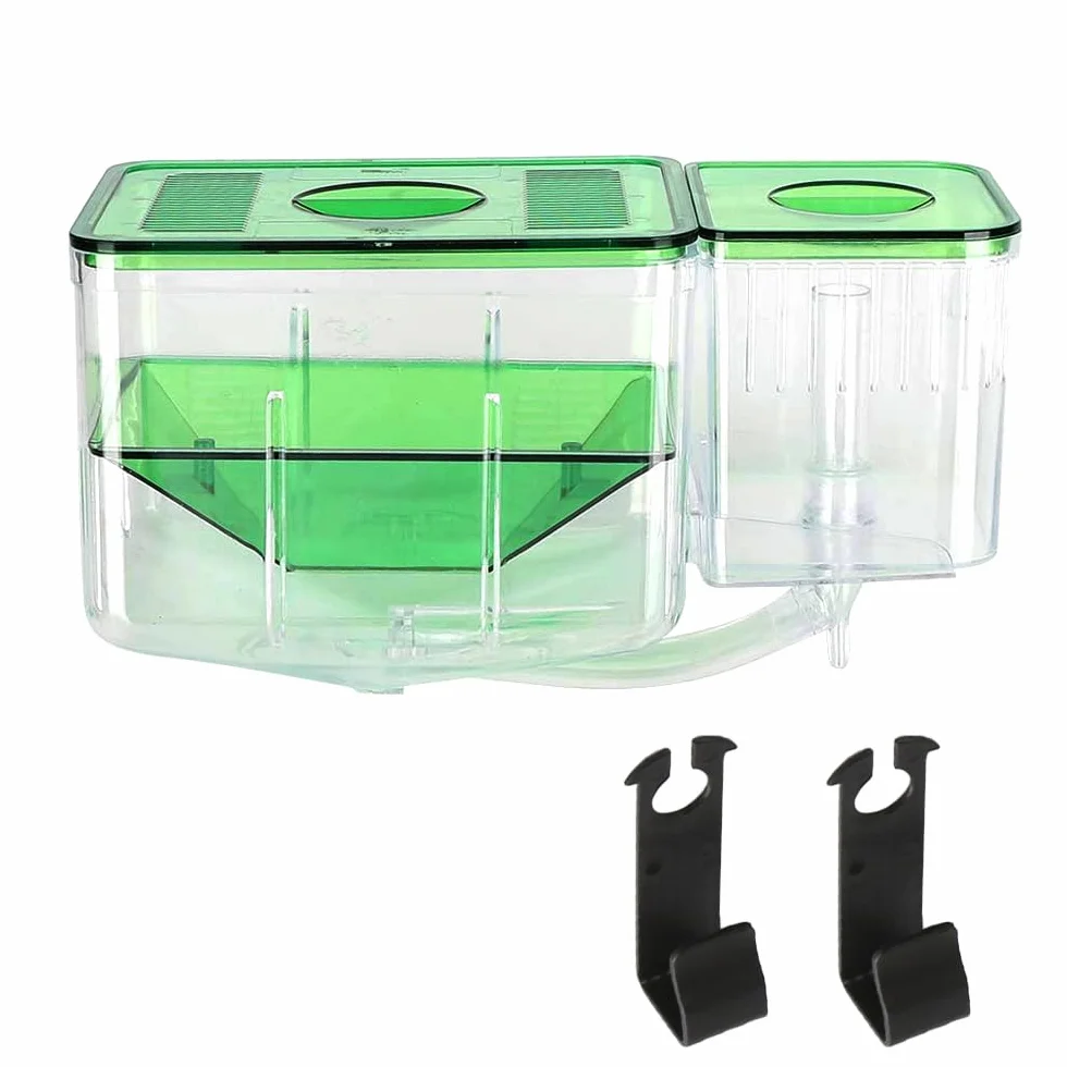 Caja de cría para acuarios Caja de cría de Peces de Doble Capa Caja de Aislamiento Incubadora de cría de alevines Incubadora de Aislamiento Segura para acuarios