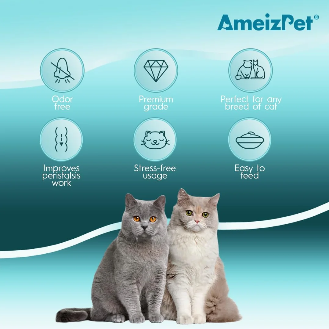 AmeizPet Malta para Gatos Bolas de Pelo, Pasta con Malta - Suplemento para Gatos de Pelo Largo y Corto con Taurina y Queso, 2 pz x 100g (3.52 Oz)