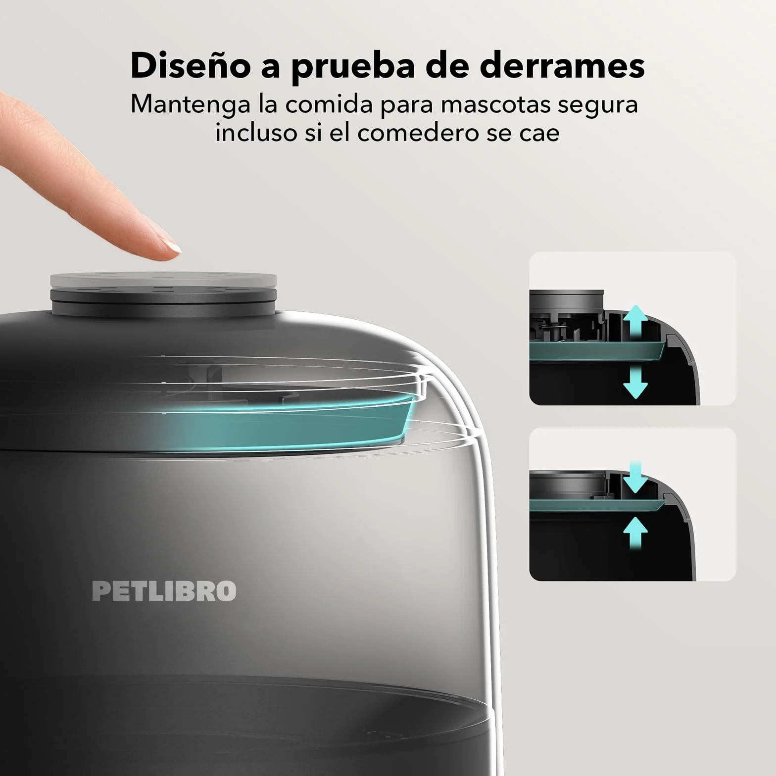 PETLIBRO Comedero Gato Automatico, 2.4G WiFi Funciona con Pilas, Dispensador Comida Seca Gatos/Perros, Control de App, 1-10 Comidas al Día, Automático Mascotas Sin Cable para Gatos, 2L, Negro