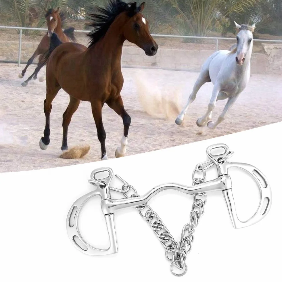 wosume Rodillo de Boca cómodo y Seguro, masticación de Caballos, Cadena de Boca de Caballo Caballo Bocado para Caballo para Uso prolongado(The Horse's Mouth is 125 mm Long)
