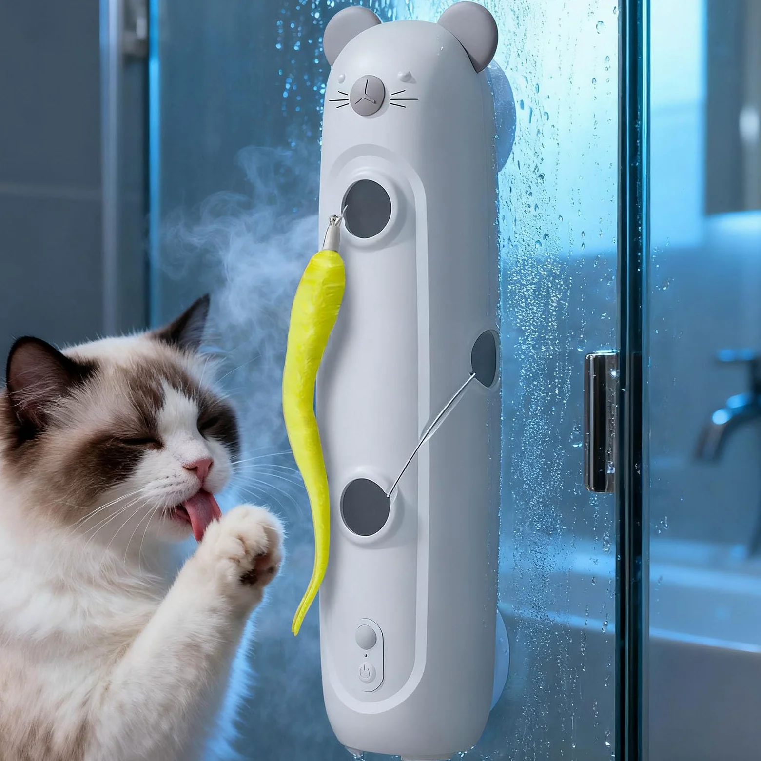 Juguetes para Gatos， Suministros automáticos de enriquecimiento Gatitos con Ventosa, for Sala Estar, Estudio, Pared, Puerta, Piso, liberación energía