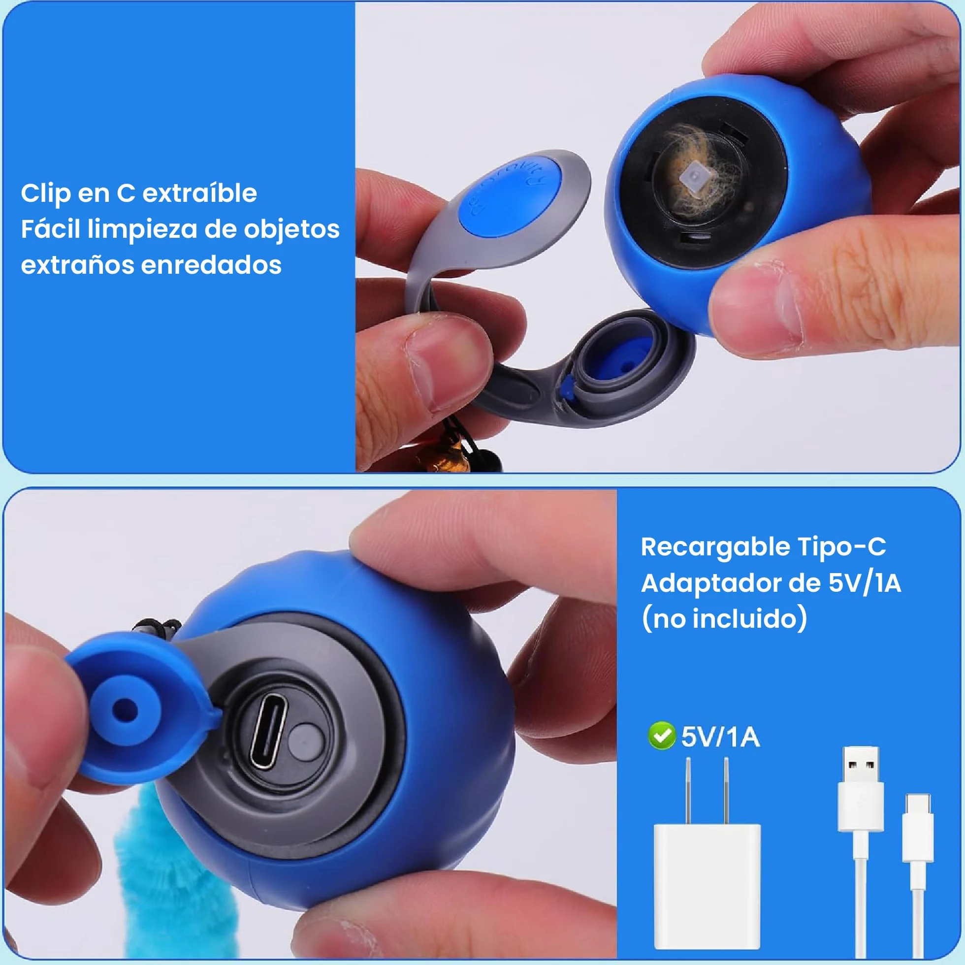 Doggie Juguete Gato 2 Velocidades - Juguete Interactivo Gato y Pelota Interactiva para Gatos - Juguetes para Gatos Innovadores - Cat Toy para Ejercicio y Diversión