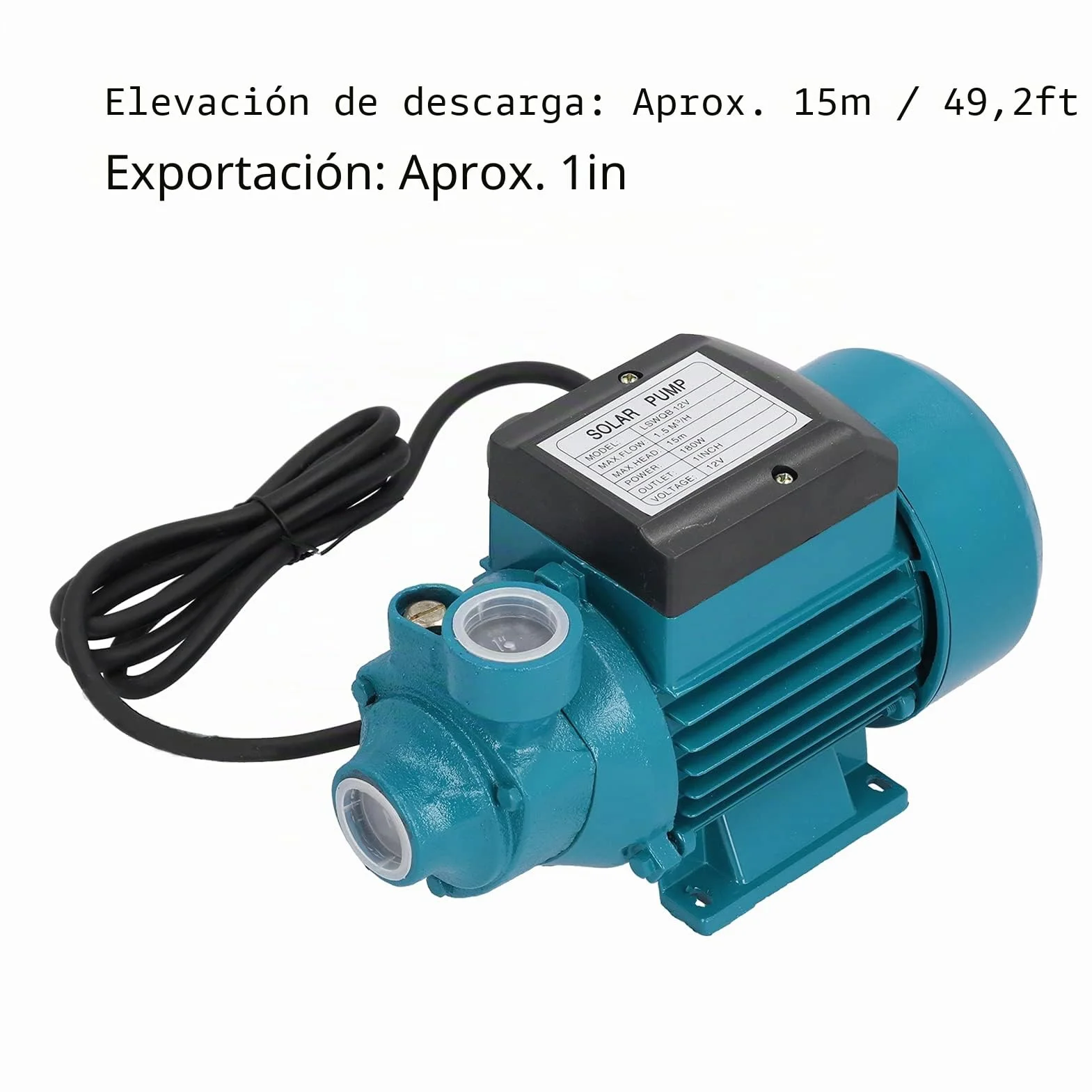 Bomba de agua, LSWQB-12V 180W DC12V 1.5m³ / H Motor impulsor unipolar Herramienta de riego de succión única horizontal, para suministro de agua presurizada en el hogar