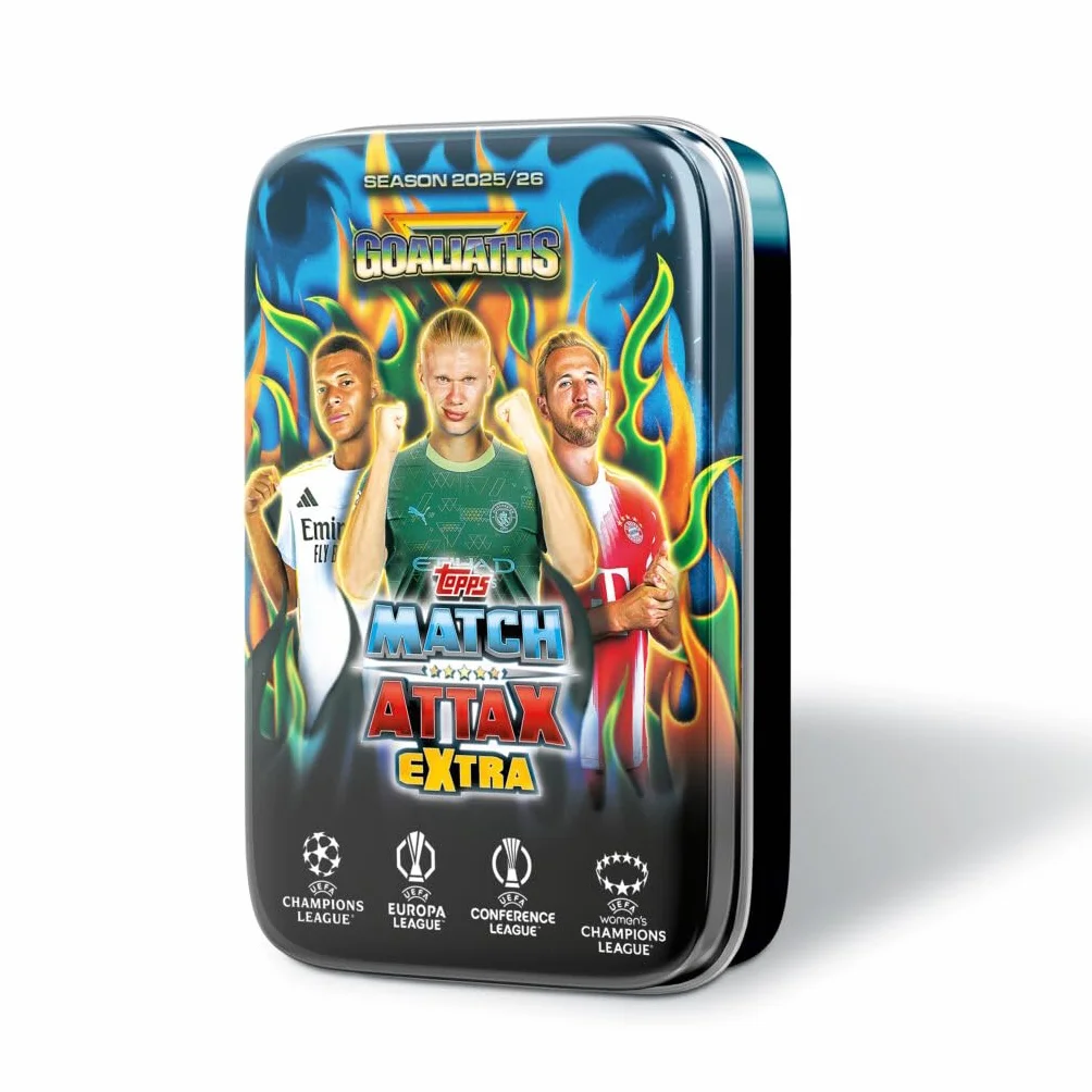 Topps UCC Match Attax Extra 2026 Mega Tin 48 Cartas 3 Goliaths LE