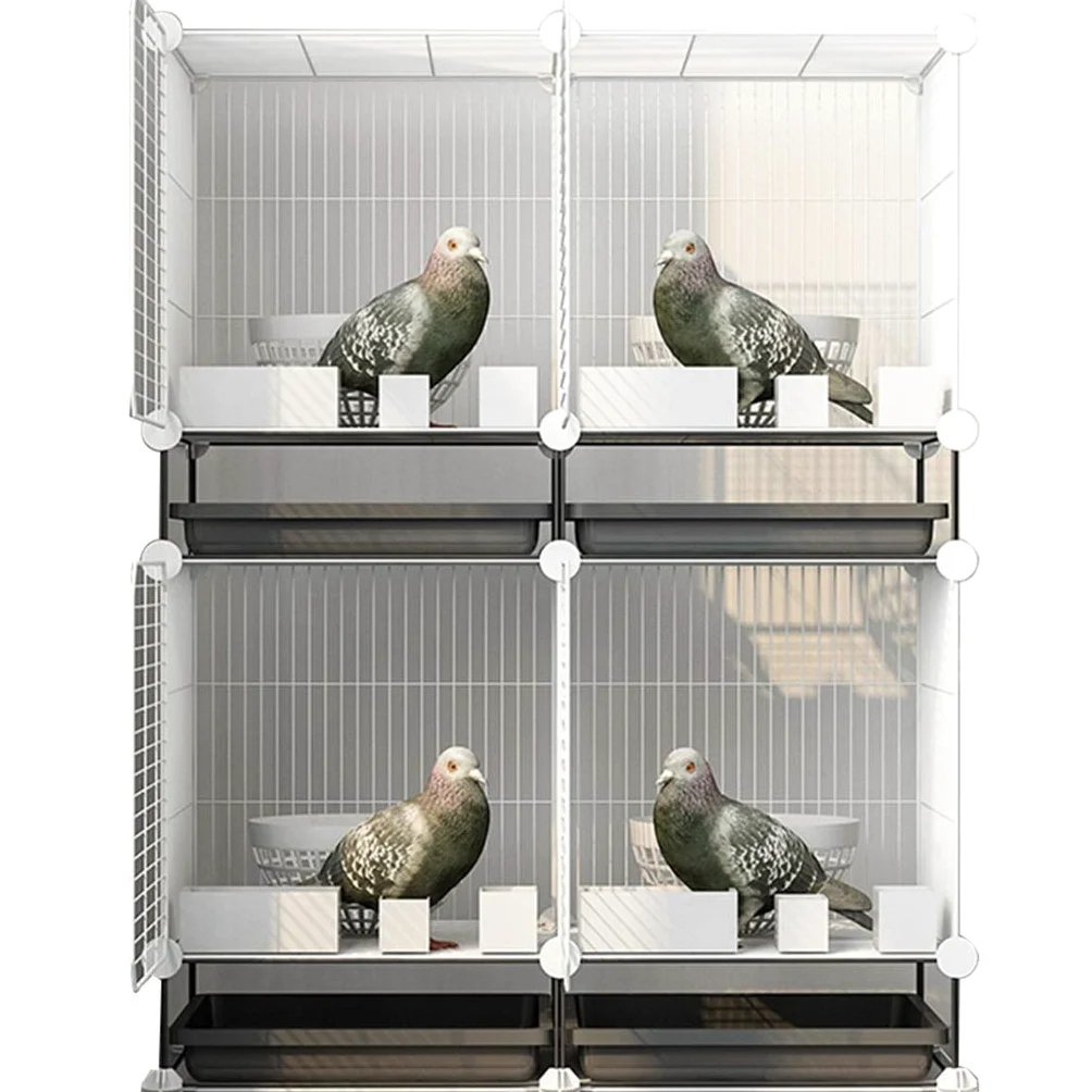 Jaulas Grandes para Palomas para Uso Doméstico. Las Casetas Combinadas De Hierro para Pájaros Se Pueden Agrupar Y Emparejar, Color Blanco, 75 X 35 X 96 Cm.