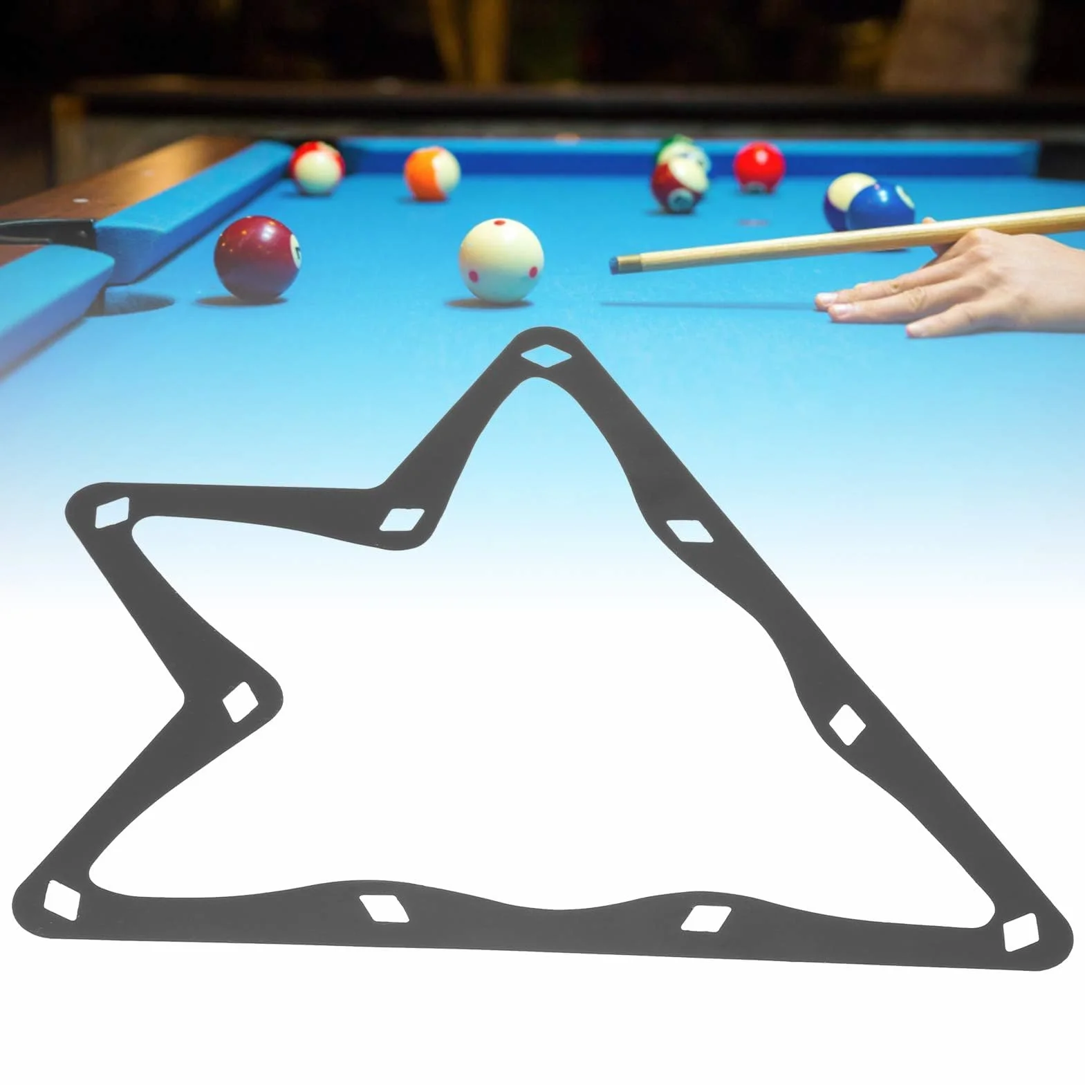 HERCHR Billiard Ball Rack, 6-Piece Triangular Pool Ball Rack Magic Sheet Support