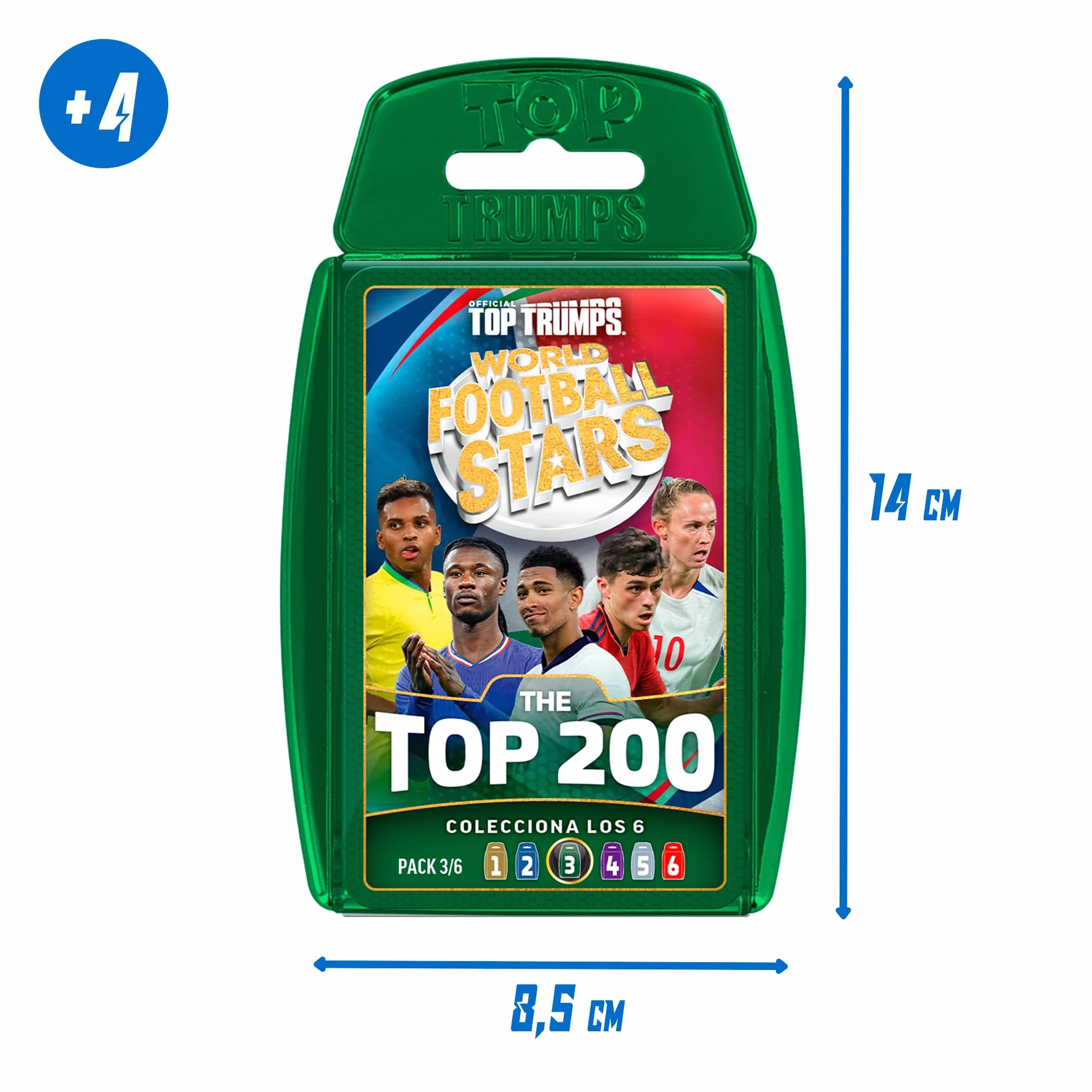 Bizak Futbol Mundial Top 200 Set Trading Cards Verde 34 Cartas Coleccionables Jugadores Top