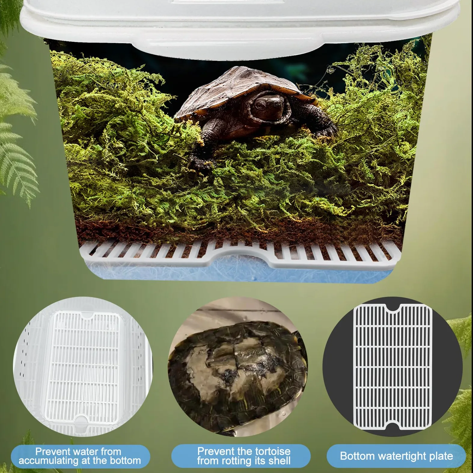 Kit de hábitat de tortuga de invierno, accesorios de tanque de tortuga, accesorios de tanque de tortuga, piel de serpiente, escondite de animales pequeños con termómetro higrómetro, se aplica a ranas