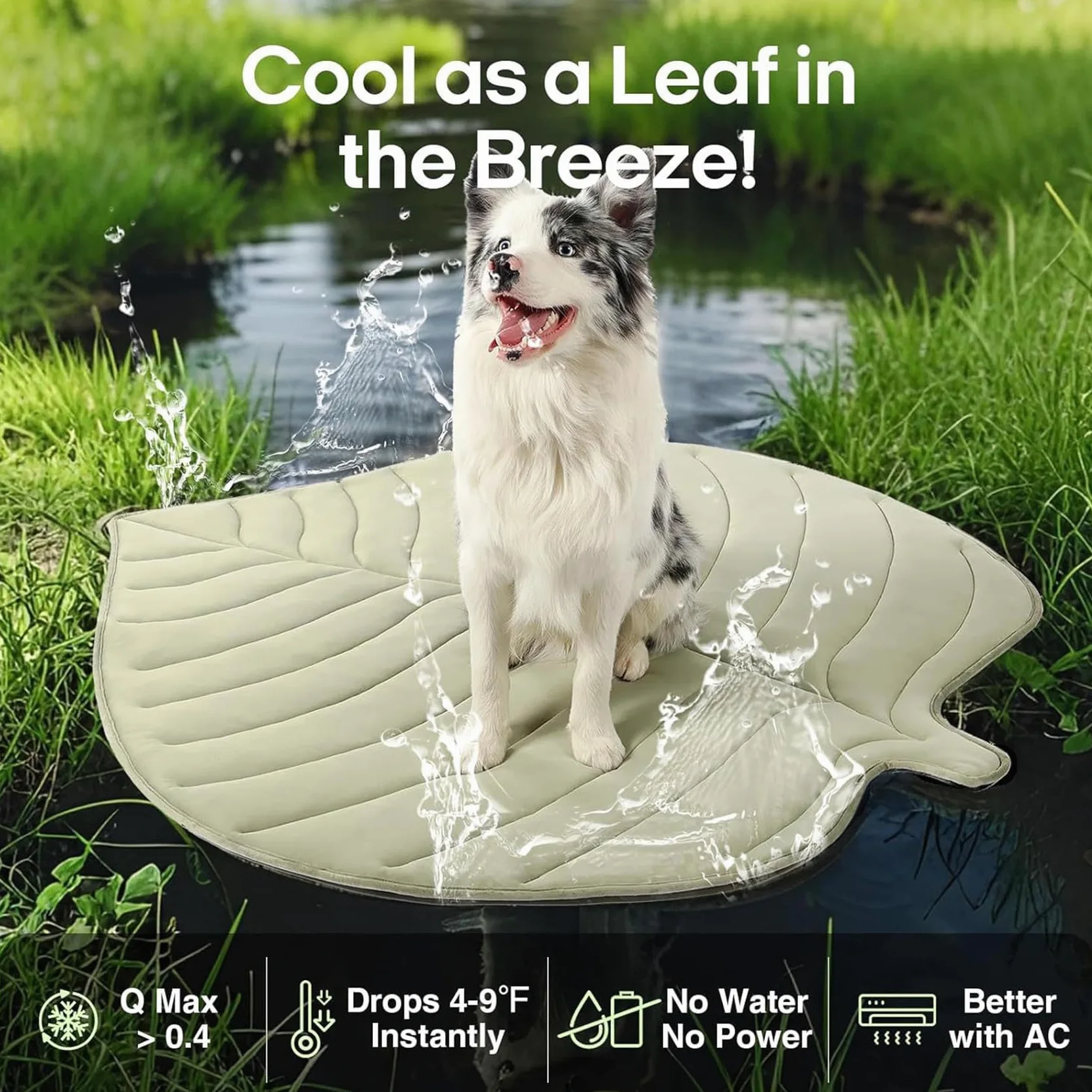 Alfombrilla de refrigeración para mascotas en forma de hoja, manta de enfriamiento reversible de verano para perros y gatos, almohadilla de autoenfriamiento lavable para sofá, cama, suelo
