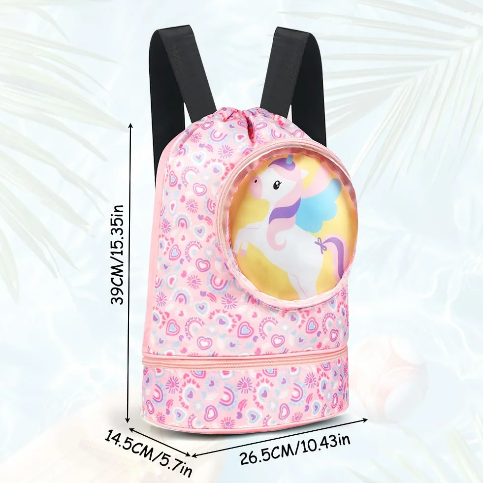 Bolsa de Natación Niño con Separación Seco-Húmedo, Compartimento para Zapatos