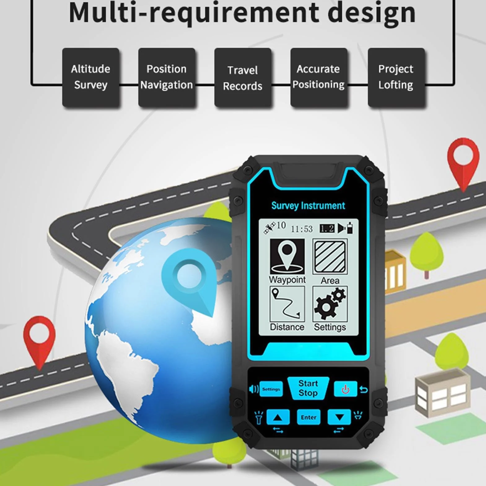 Receptor GNSS Metro de la Tierra S8 GPS PDA
