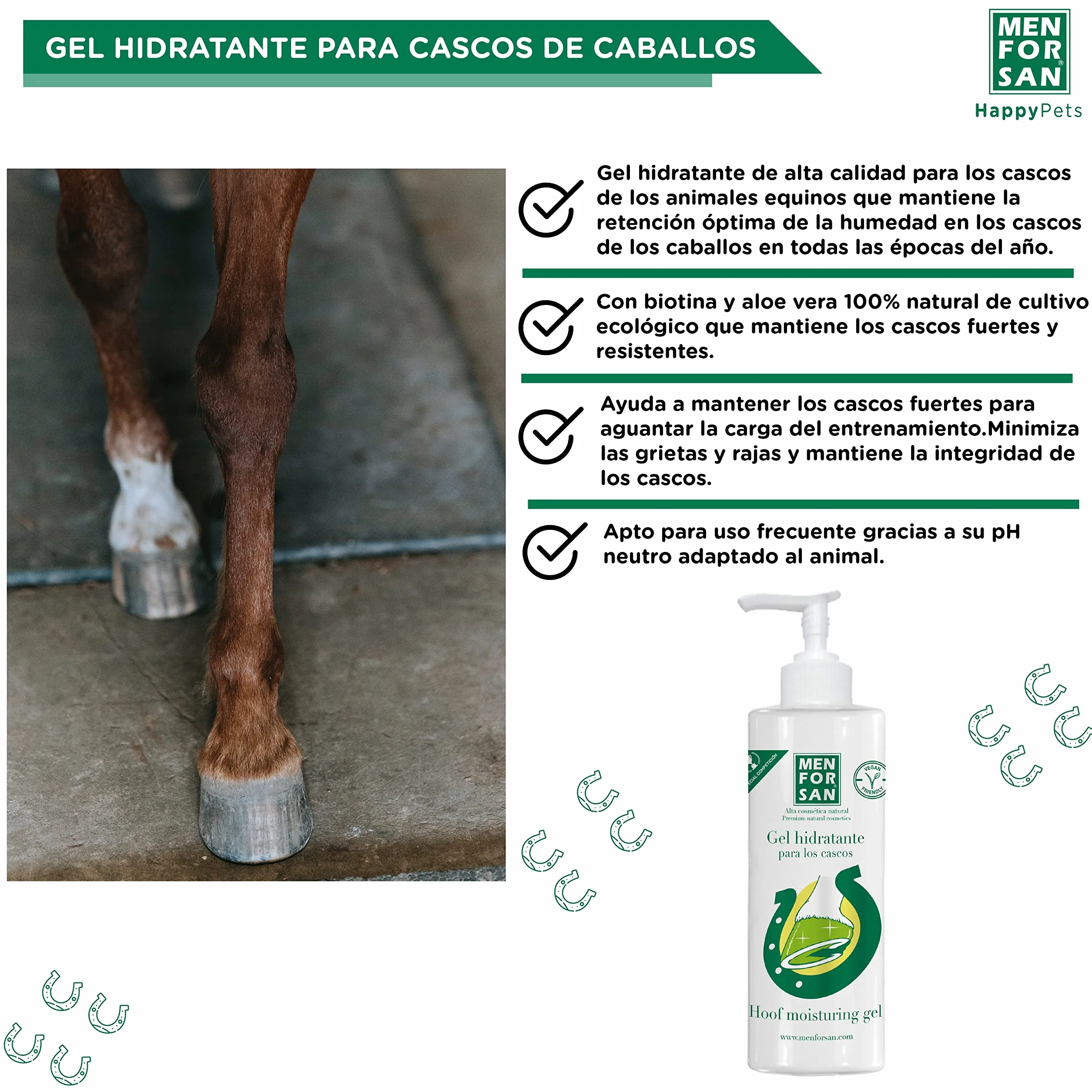 MENFORSAN Gel Hidratante para los Cascos de Caballos - 500ml