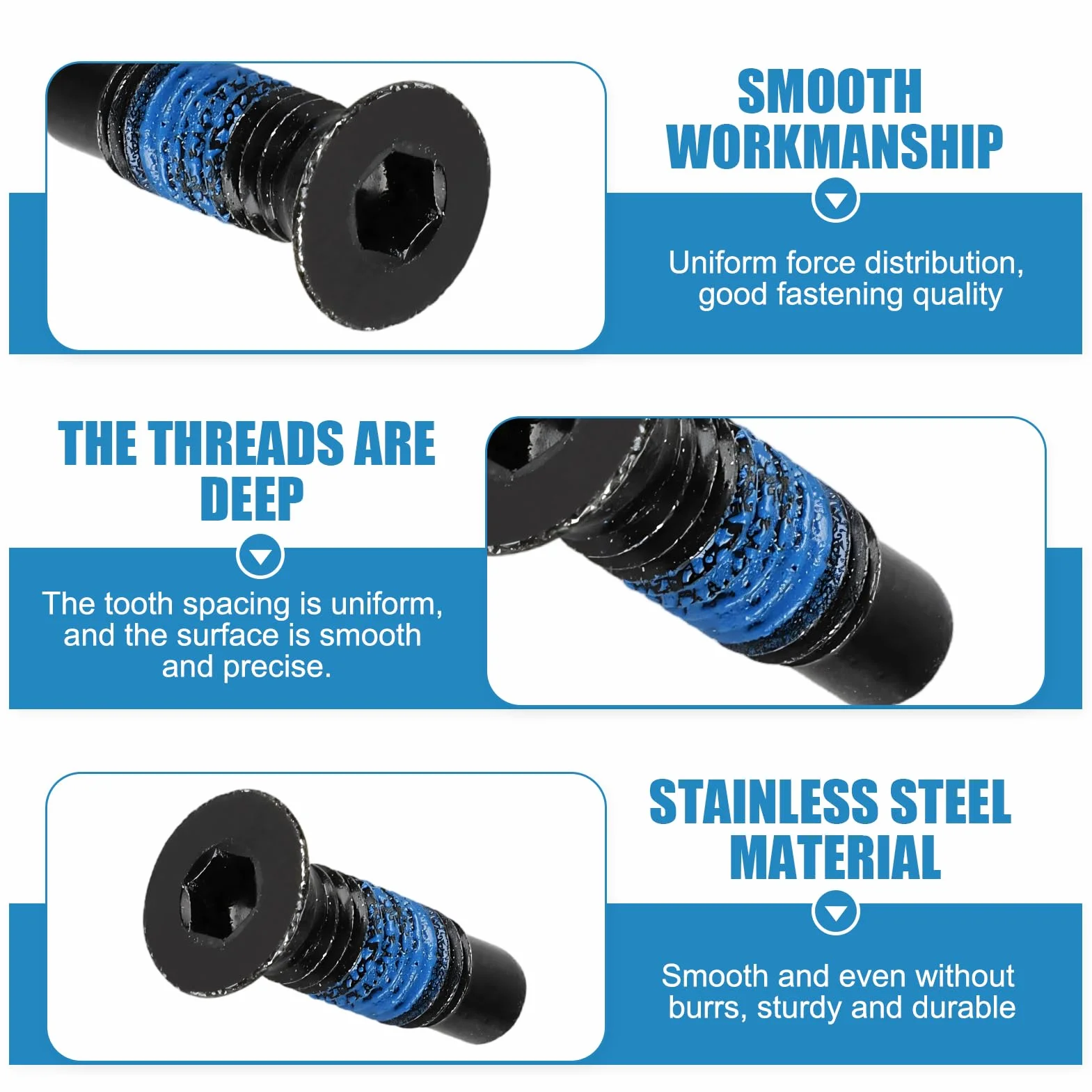 Jetstream Tornillo Patinete Eléctrico 10 Piezas, Pernos Cabeza de Frente Compatibles con Mayoría Patinetes