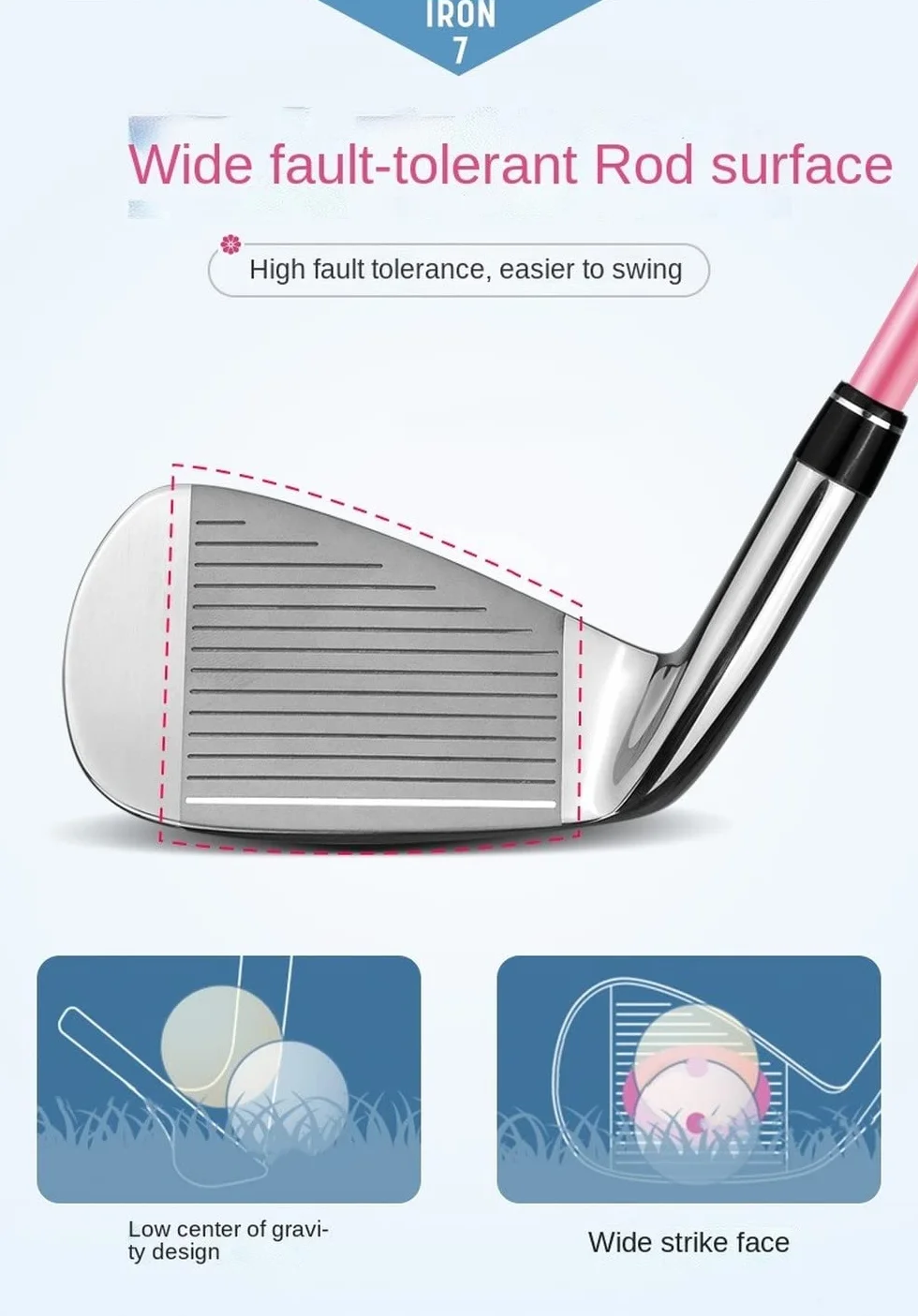 Plancha de golf Tour-Level #7 para mujer 50g grafito eje de acero hierro