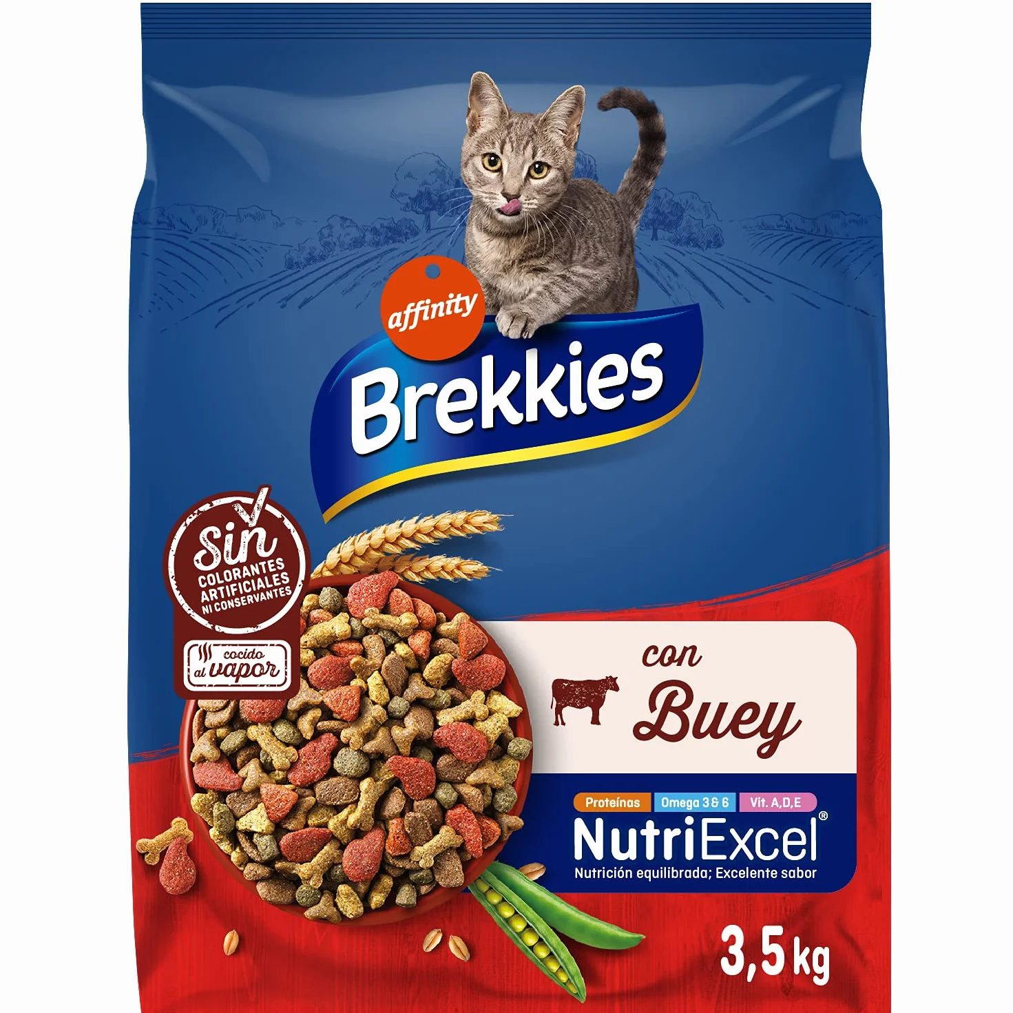 Brekkies Pienso para Gatos con Buey, Verduras y Cereales 3,5kg 3500 g