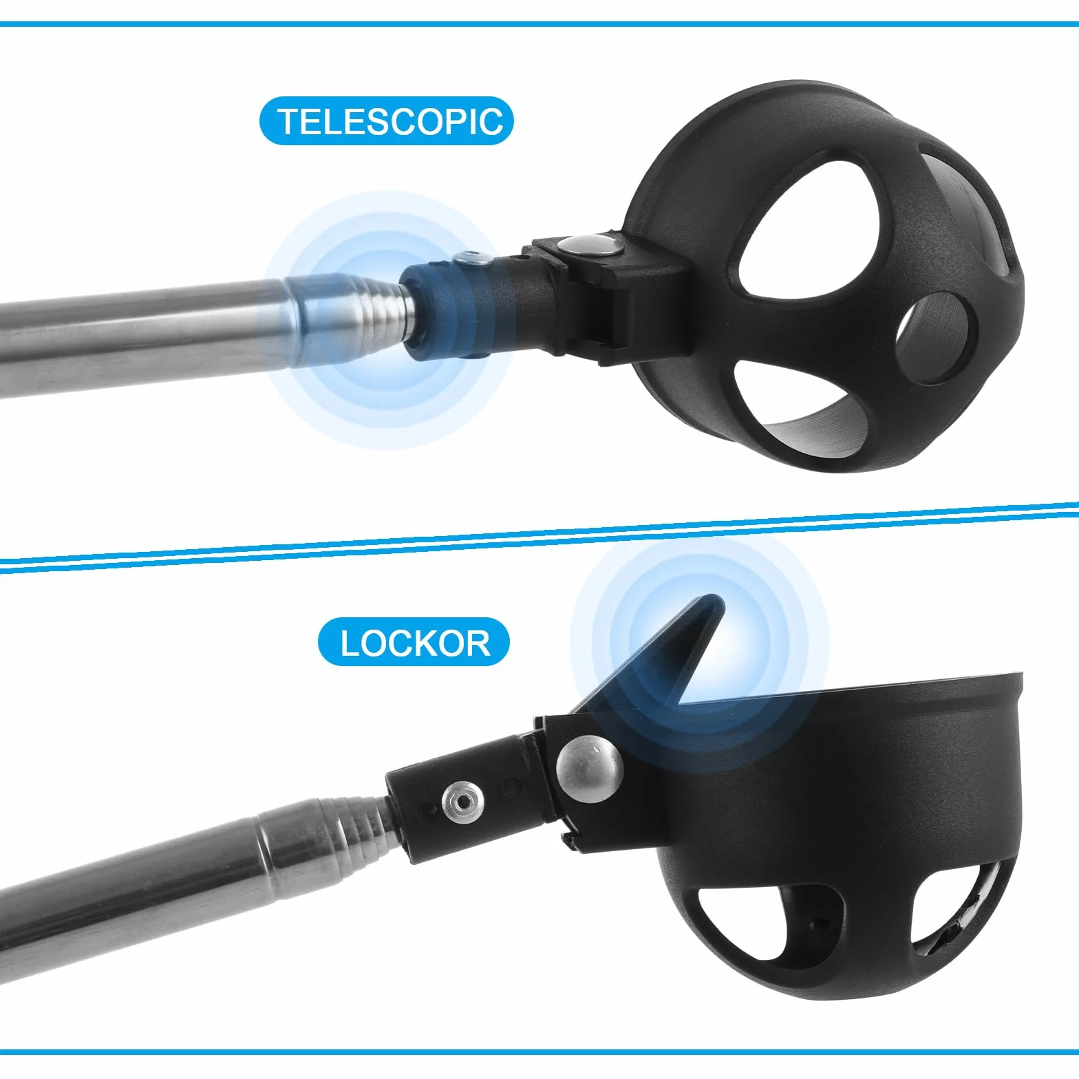 ASelected Recuperador de Pelotas de Golf Telescópico de Acero Inoxidable 6.5 pies