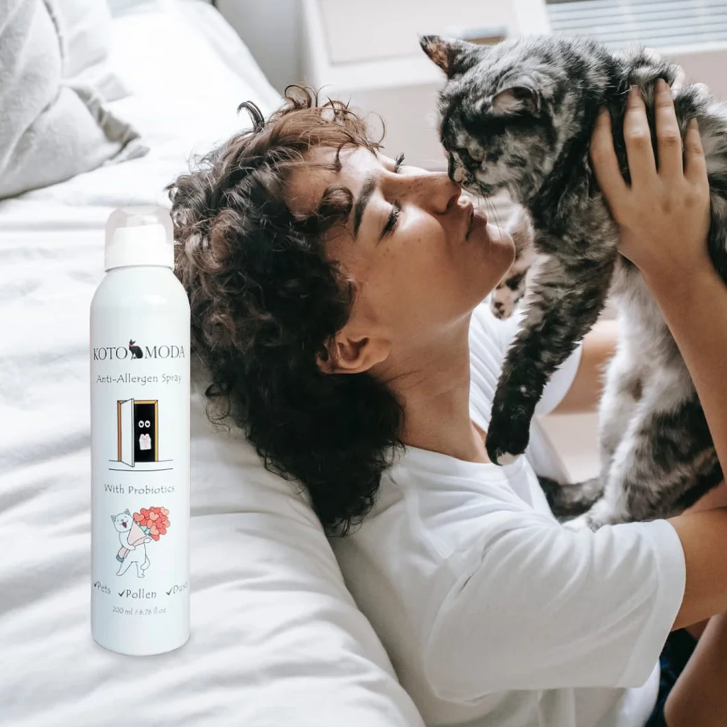 Spray Probiótico Antialérgico para Dueños de Gatos 200 ml — Neutraliza el Alérgeno Fel d 1 en Alfombras, Sofás y Ropa de Cama — Seguro para Gatos, Perros y Niños — Fórmula Biotecnológica