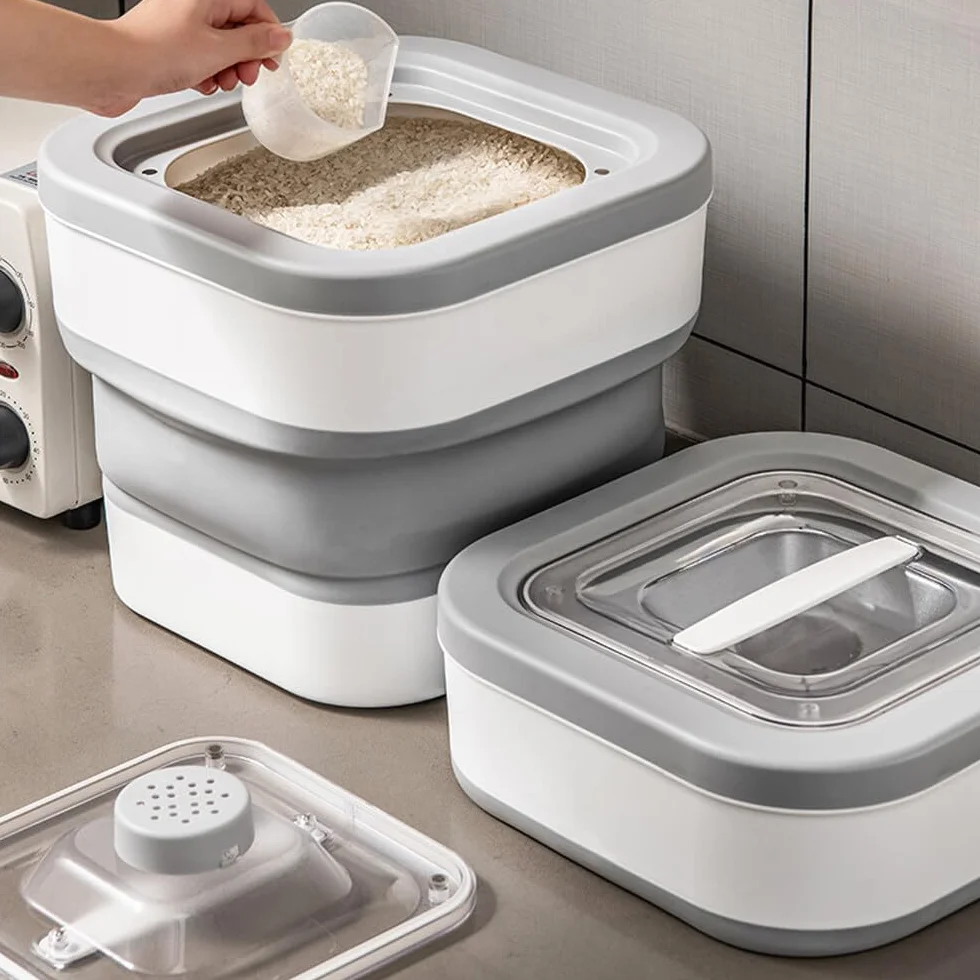 Almacenamiento de comida para perros, Contenedor de comida plegable, Caja de comida para perros de, Contenedor de comida para mascotas bien sellable Puede