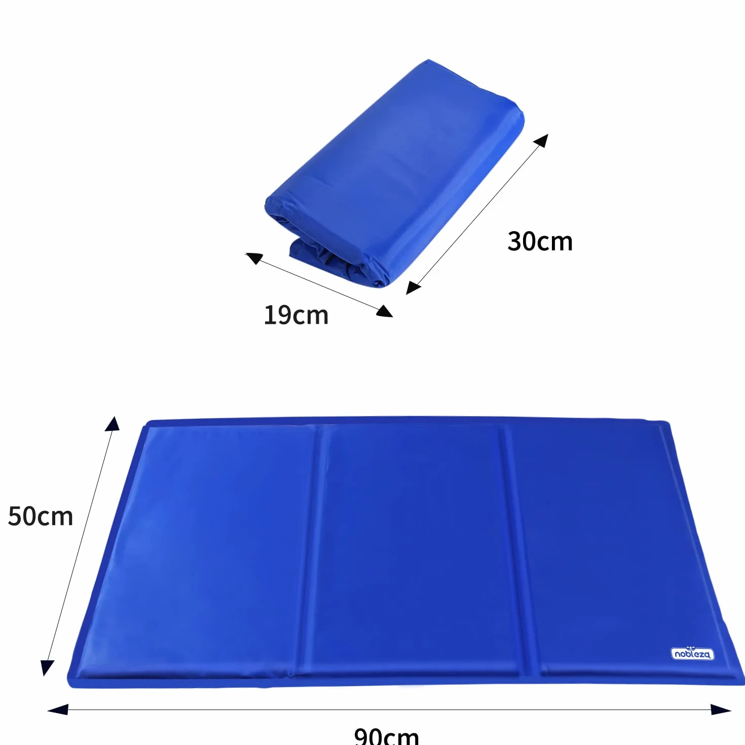 Nobleza - Alfombrilla refrescante para Mascotas Grandes. Auto refrigerante No tóxico. Ideal para para Perros, Gatos en Verano. 90 * 50 cm, Color Azul
