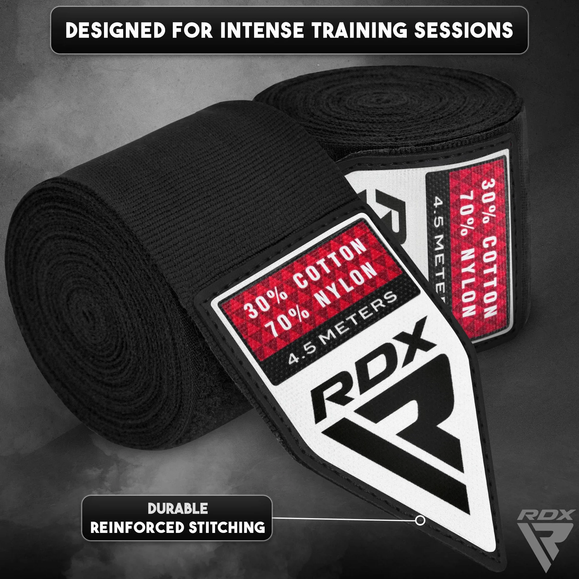 RDX Vendas Boxeo Guantes Interiores 4,5 Metros 180 Pulgadas Elástico Correa de Muñeca Soporte Cinta Entrenamiento Hand Wraps