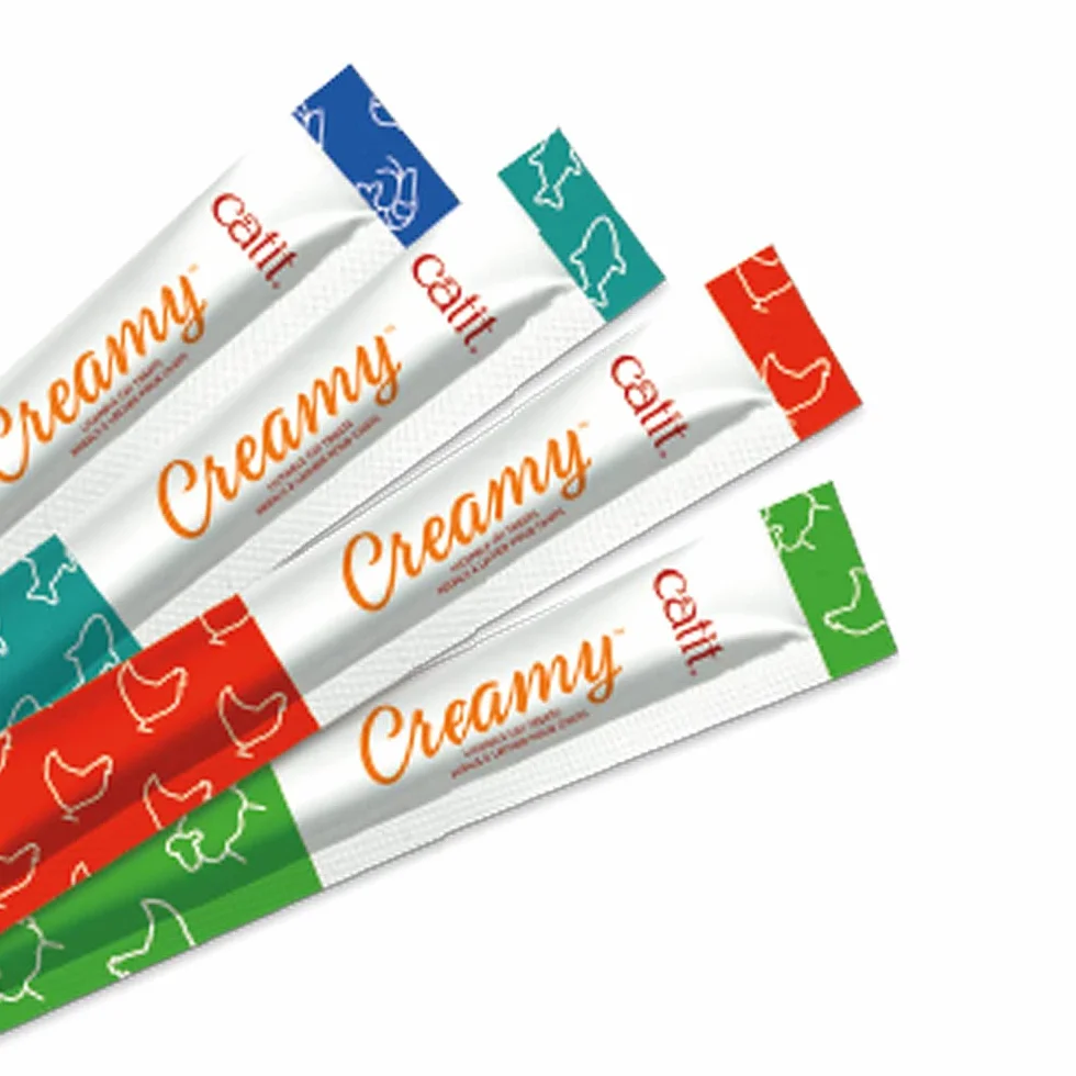 Snack liquido para gatos Catit Creamy Bote Surtido, 80 x 10 g