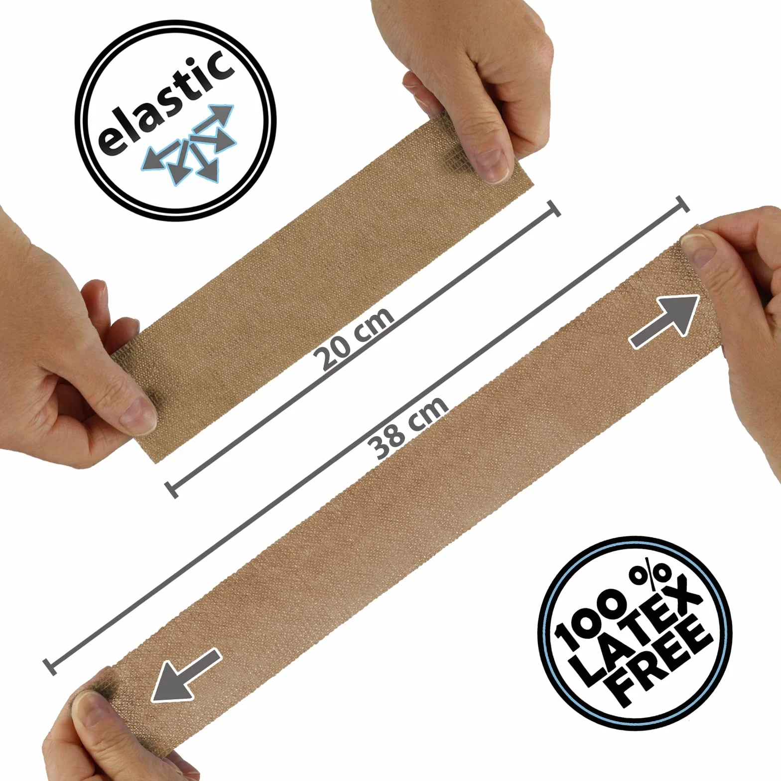 ALPIDEX 12 Rollos Venda Adhesiva 5 cm x 4,5 m Venda Cohesiva Envoltura Tape Deportiva Bendaje Autoadhesiva Mano Rodillas Tobillo Vet Wrap Perro Gato Caballo, Color:beige