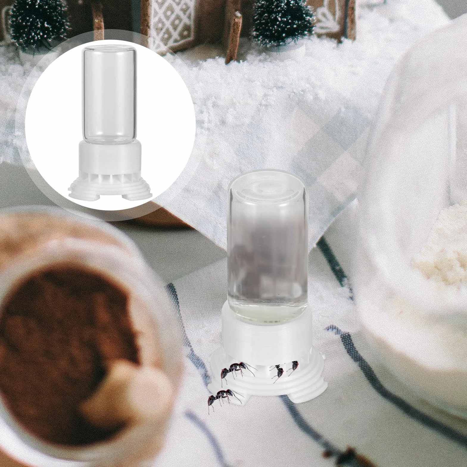 HEMOTON Bebedero para Hormigas 2 Piezas 5 Ml Plástico y Acrílico Transparente Taza Pequeña para Nido Comedero Agua Portátil para Cuidado y Alimentación de Colonias en Terrarios