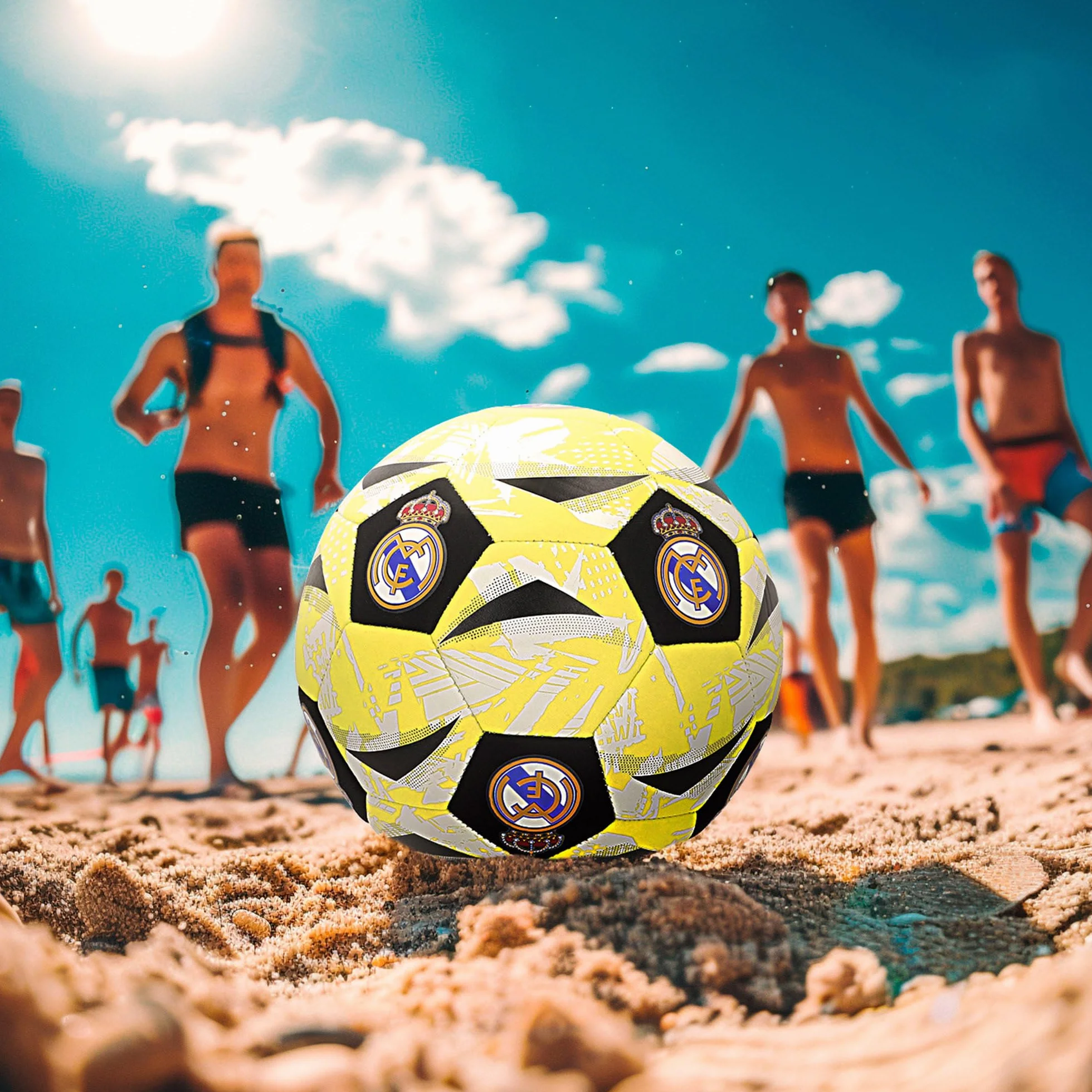 ColorBaby Real Madrid balón de fútbol Playa Neopreno Talla 5 21 cm Resistente al Agua