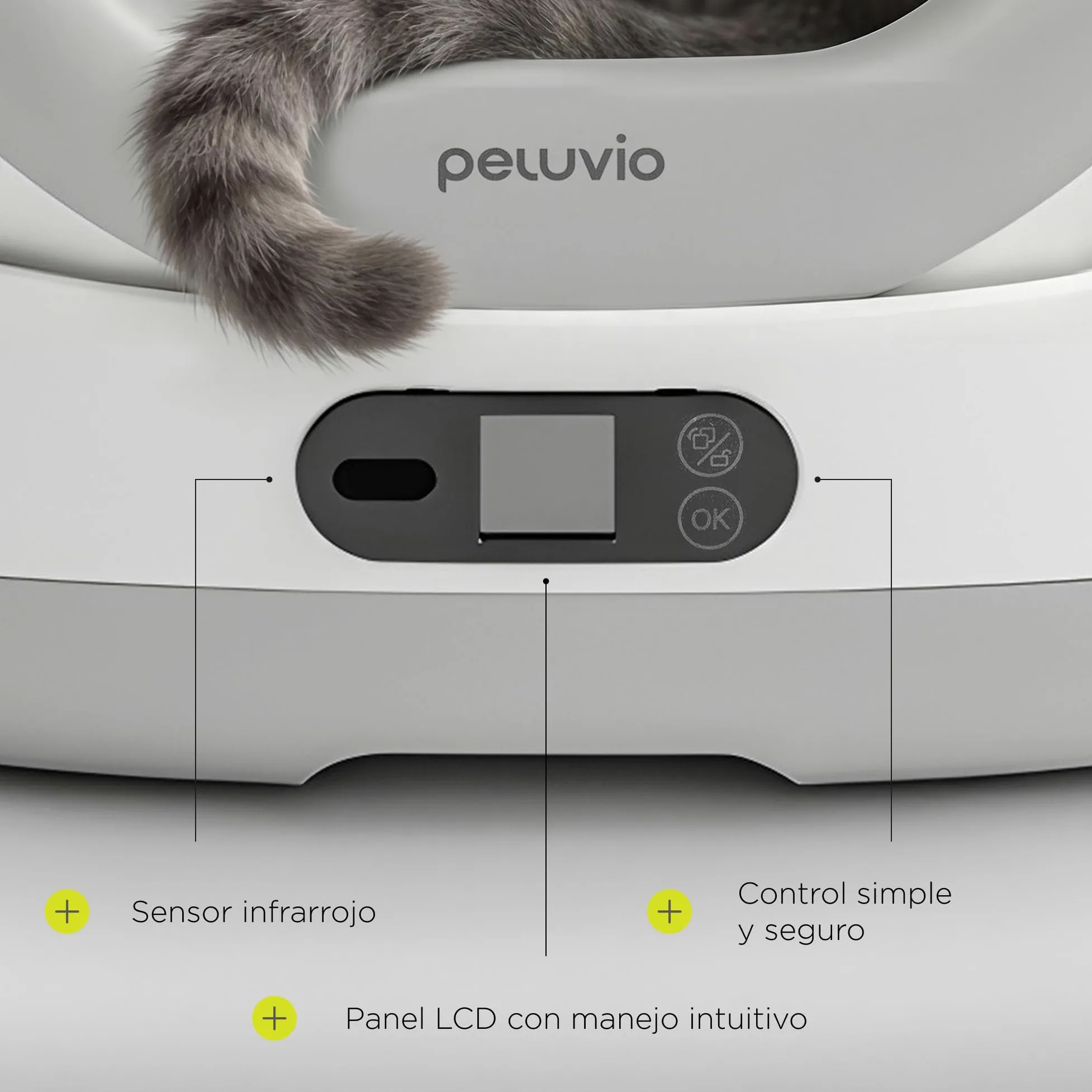 Pearl Arenero Automático Autolimpiable para Gatos, Control por App y WiFi, Sensores ToF 3D, Capacidad 72 L, Silencioso y Seguro, Incluye Alfombrilla, Bolsas y Eliminador de Olor, para 1-10 kg