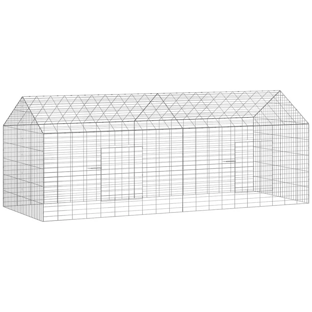 Jaula para conejos (200 x 78 x 78 cm, acero galvanizado, jaula de recinto para conejos, animales pequeños -B