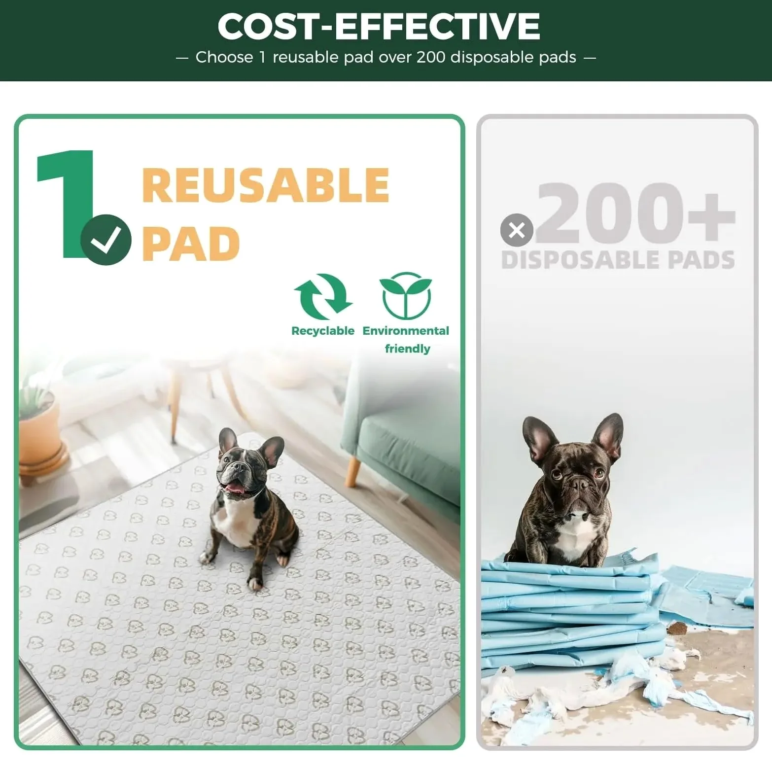 Almohadillas Reutilizables Para Perros Almohadillas lavables for orinar for perros, almohadillas for cachorros con súper absorbentes for jaula, entrenamiento, sofá/cama, Alfombra Perro(71inch x 43inch
