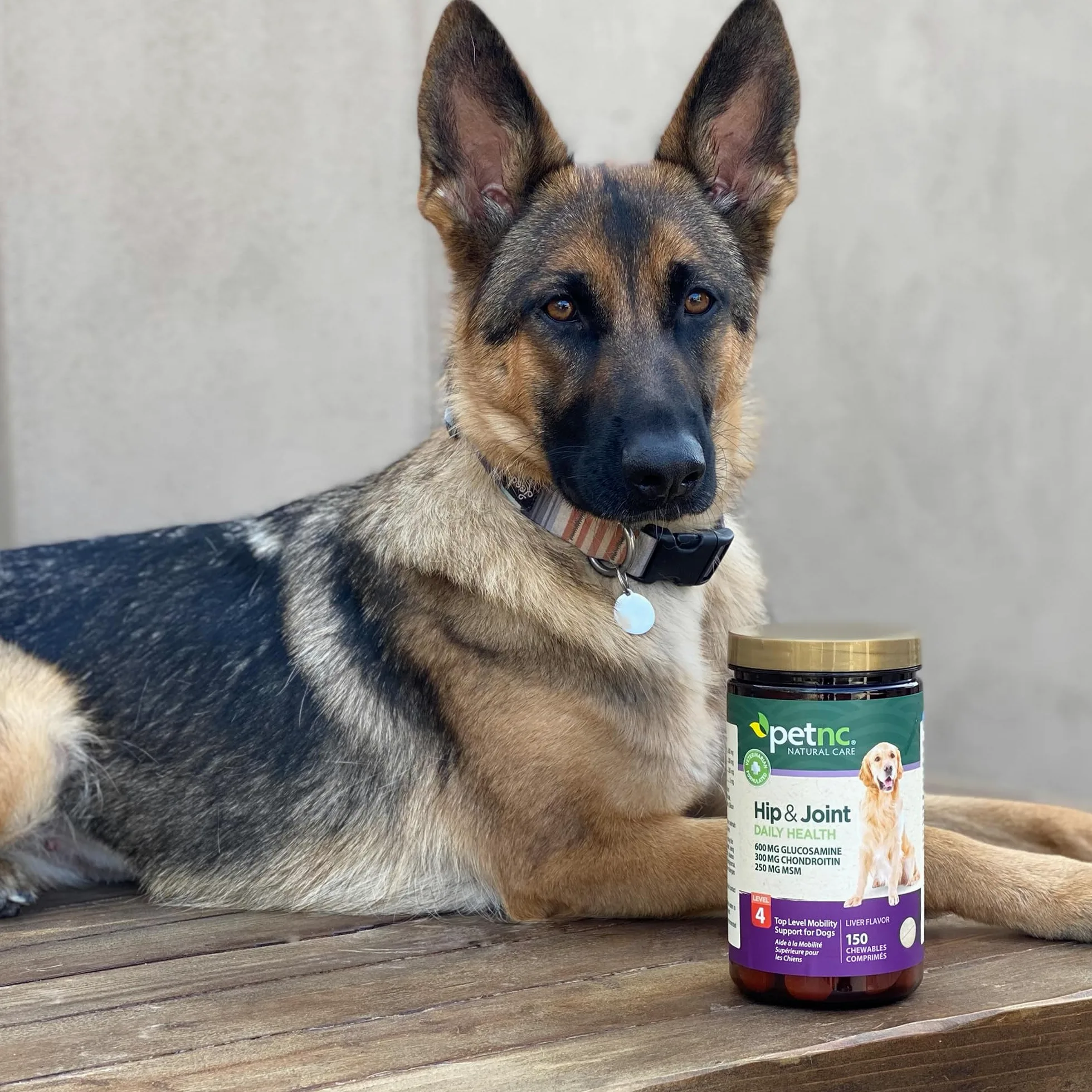 PetNC Natural Care, Salud de Cadera y articulación, Nivel 4, Sabor hepático, 150 masticación