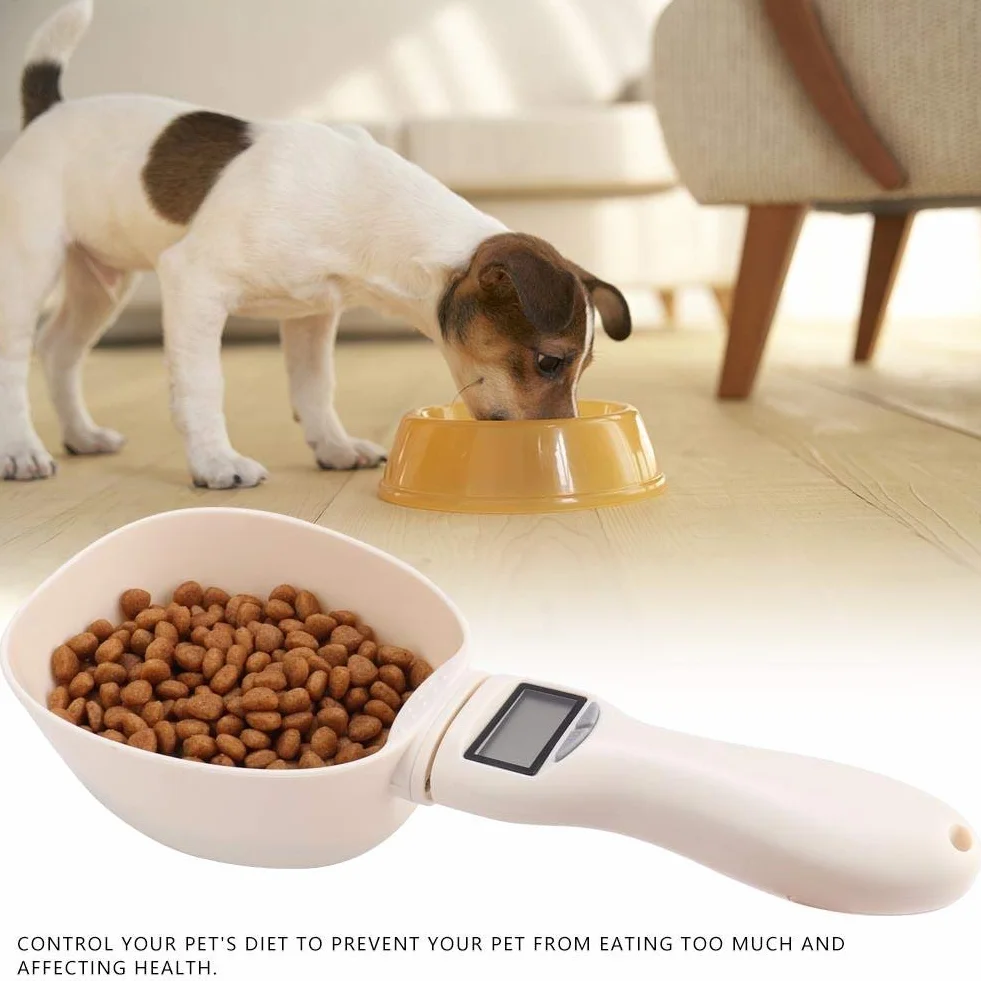 Pssopp Escala de Cuchara Cuchara de medición de Alimentos para Mascotas Cuchara de medición precisa de Alimentos para Perros Cuchara de medición Escala electrónica Digital
