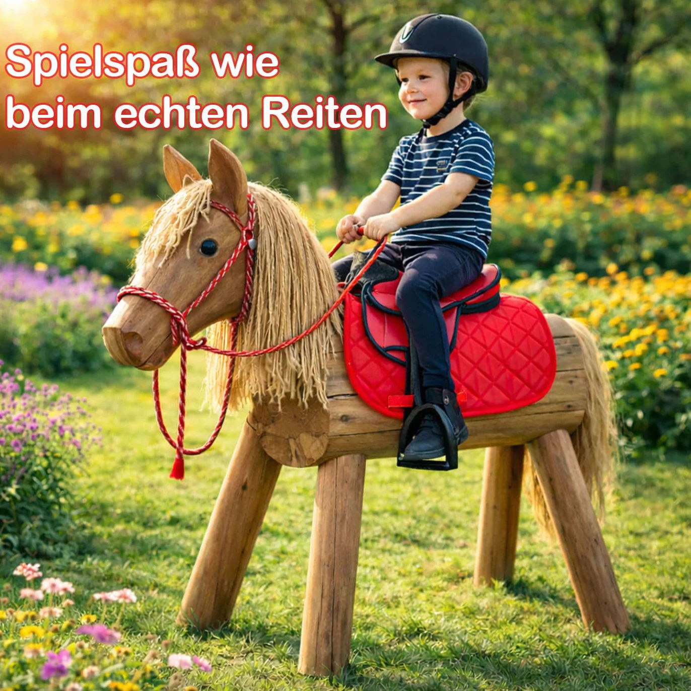German Riding «My Little Pony» Set de silla de montar para Shetland, Rojo, 30.5 cm