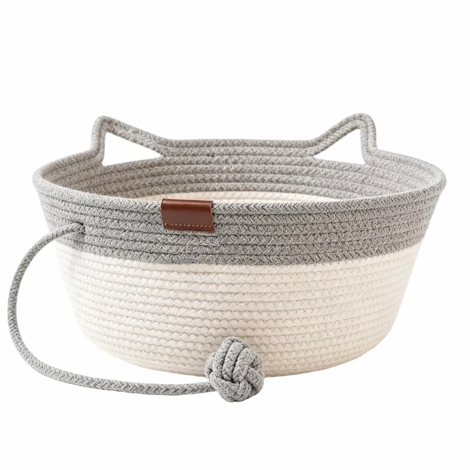 Cama Para Gatos Cesta Estética Rascador De Cuerda De Algodón | Cama Pequeña Para Gatos Para Hogar Pequeño Y Mediano, Balcón, Salón, Interior, Exterior, Jardín Y