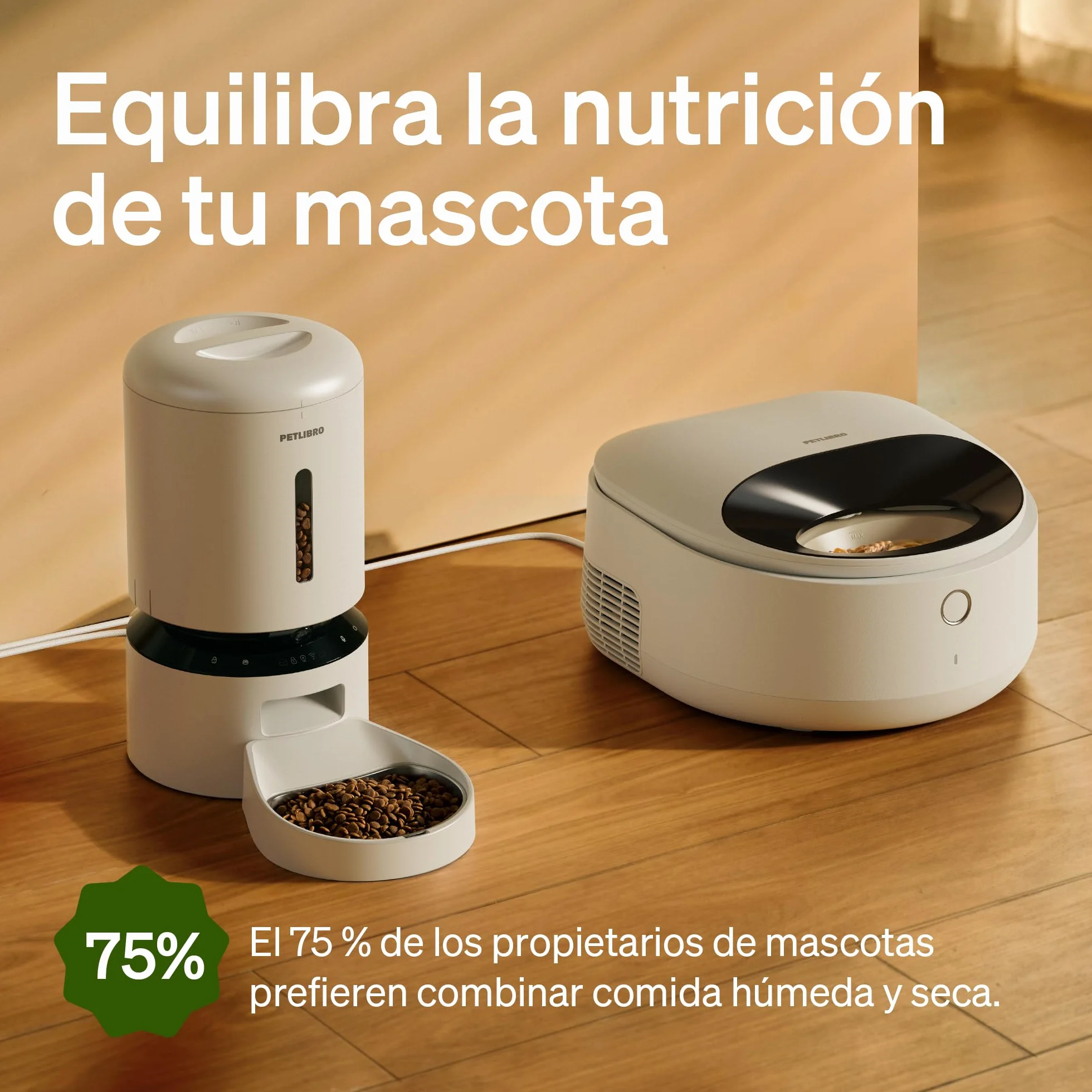 PETLIBRO Comedero Gato Automatico Comida Humeda, 2,4 GHz Wi-Fi Control de Aplicación, Refrigerado y con Refrigeración por Semiconductores, Frescas para 3 días, Dispensador Comida Humeda (Blanco)